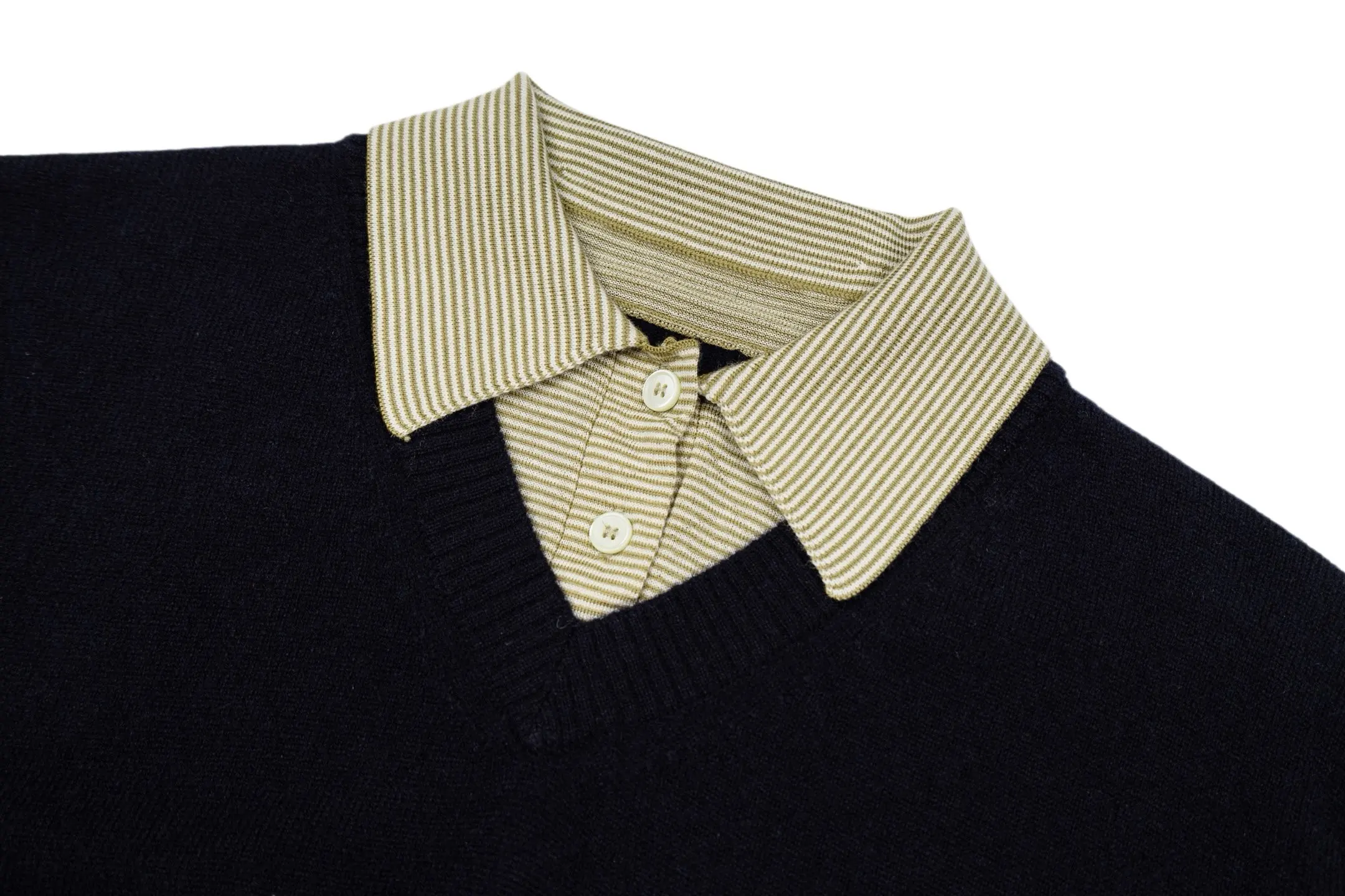Layered-Effect Cotton and Cashmere-Blend Sweater D36021040 — view 3