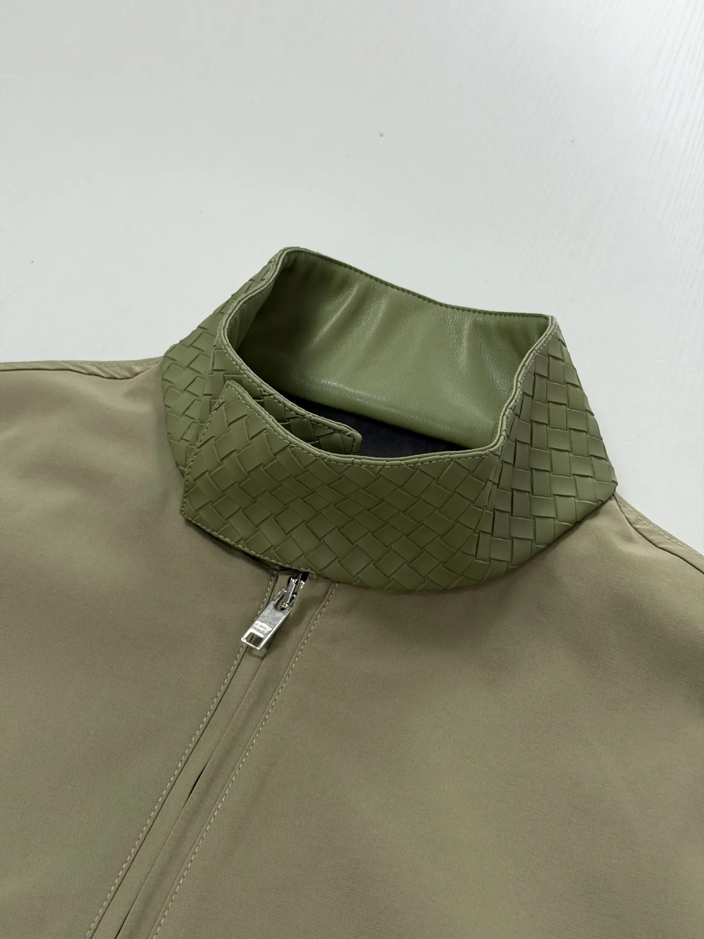 Intrecciato Leather-Trimmed Cotton-Blend Jacket D36520665 — view 4