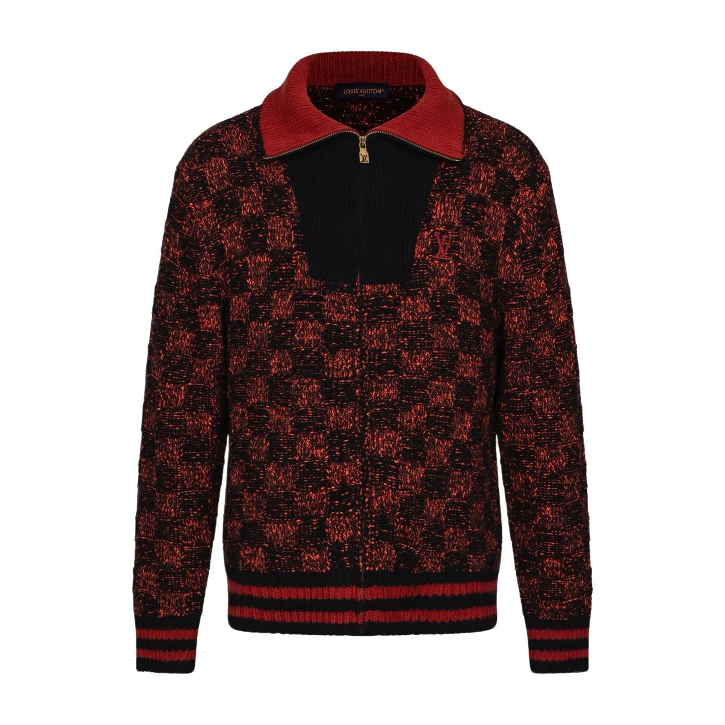 Damier Check Zip-Up Knit Jacket D37021162
