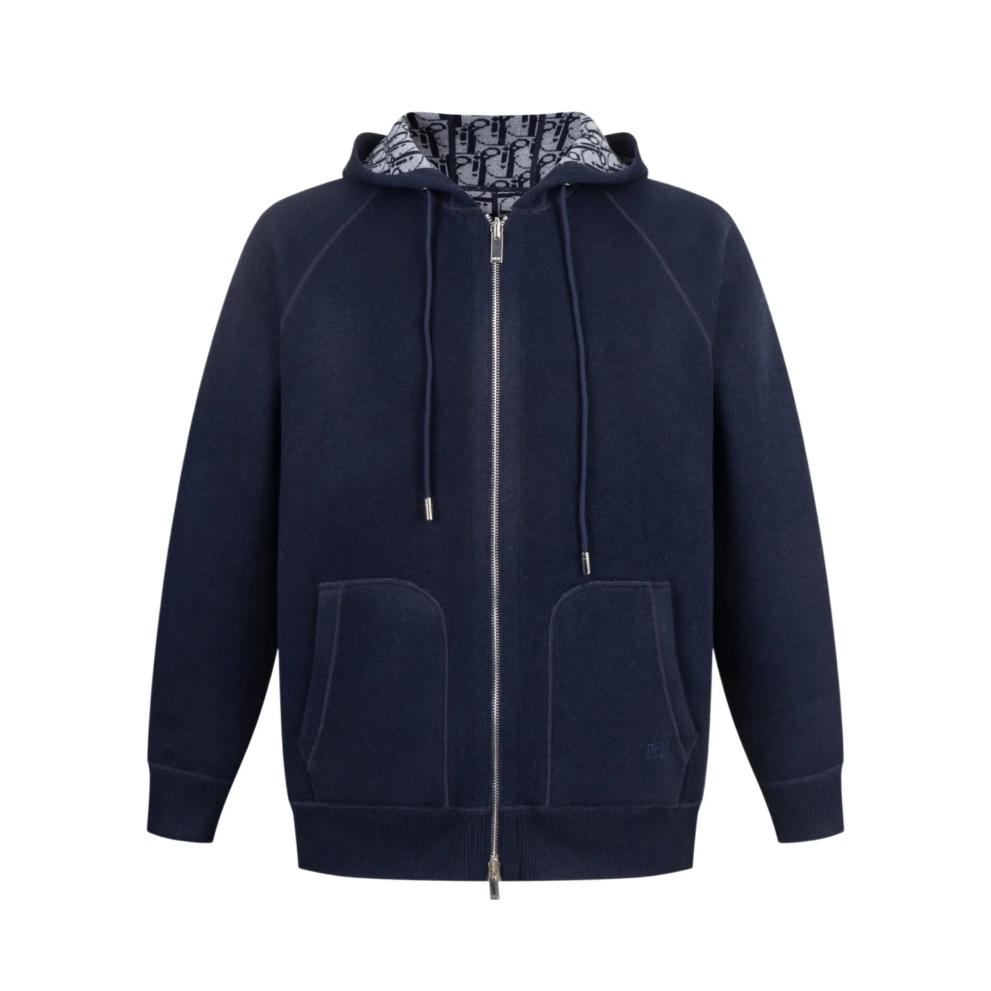 Reversible Oblique Cashmere-Blend Zip-Up Hoodie D37021212