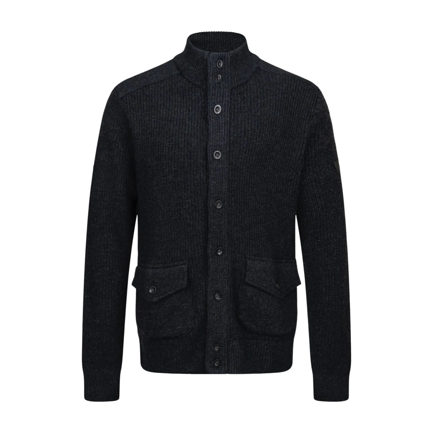 Mock-Neck Buttoned Wool-Blend Knit Jacket D37021164