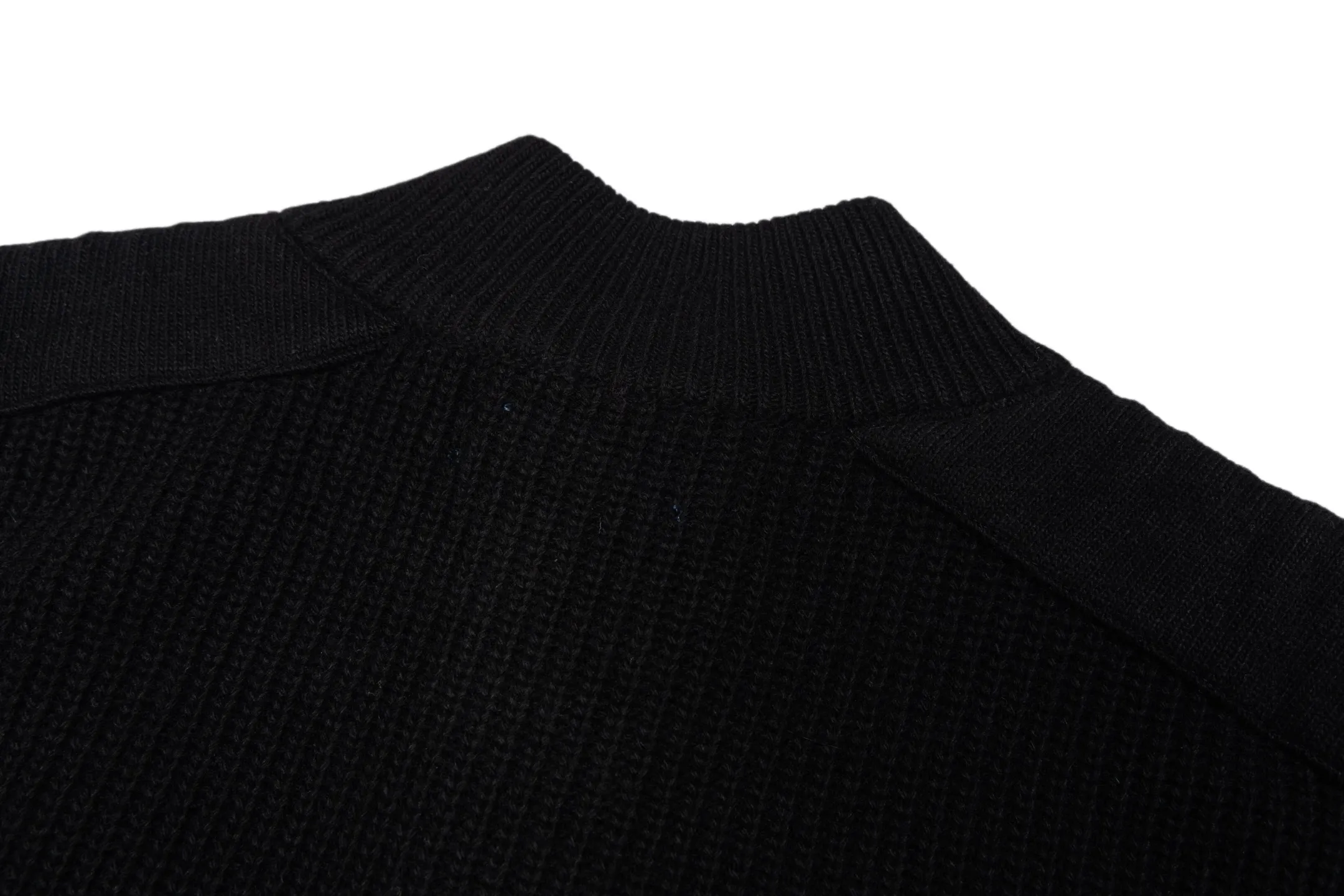 Ribbed Wool Mock-Neck Cardigan D37021165 — view 4
