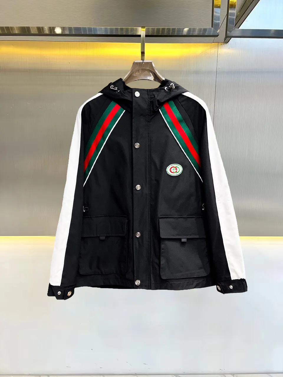 Web-Stripe Hooded Shell Jacket D38014719