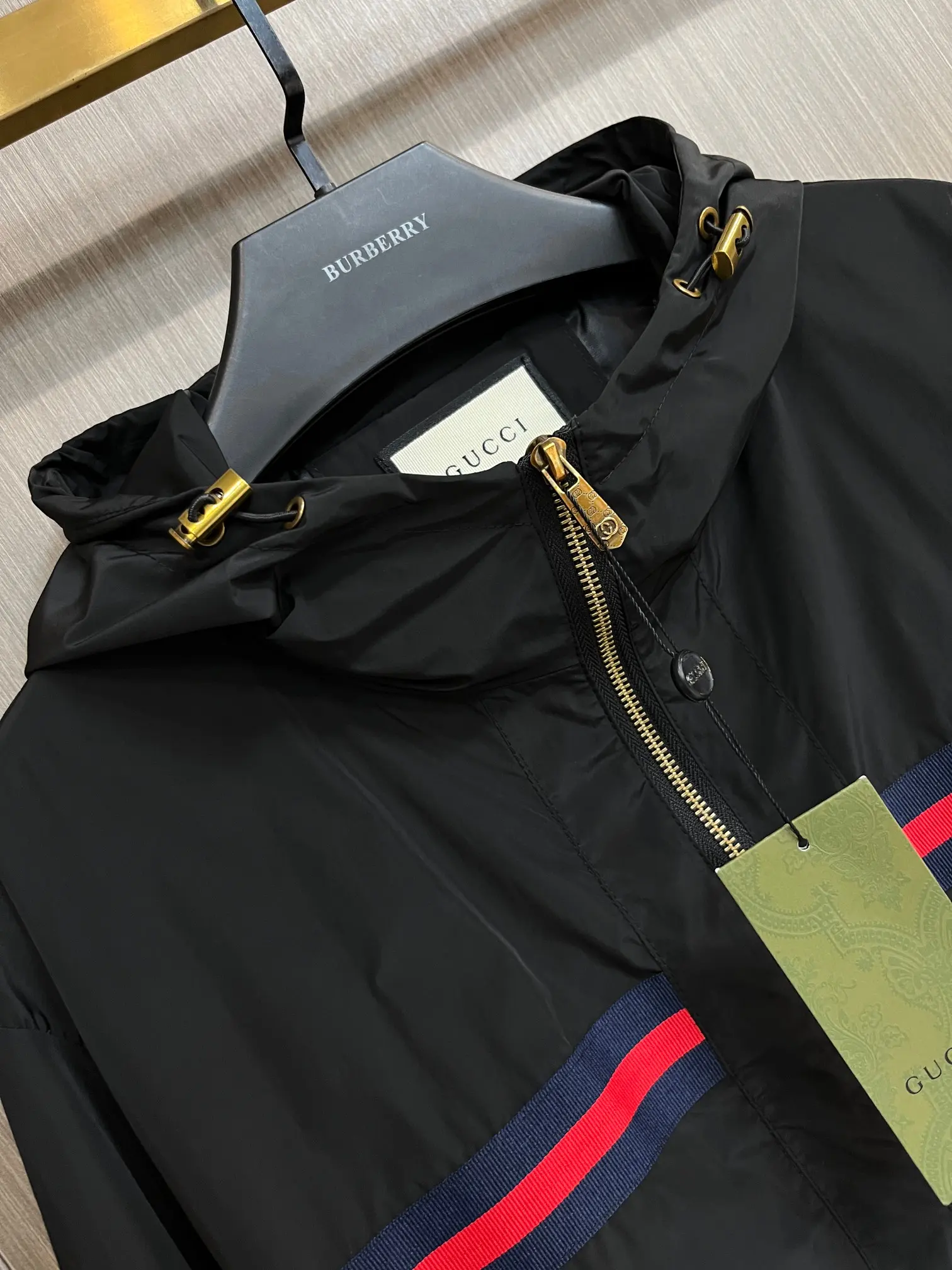 Web-Stripe Hooded Windbreaker Jacket D38014277 — view 3