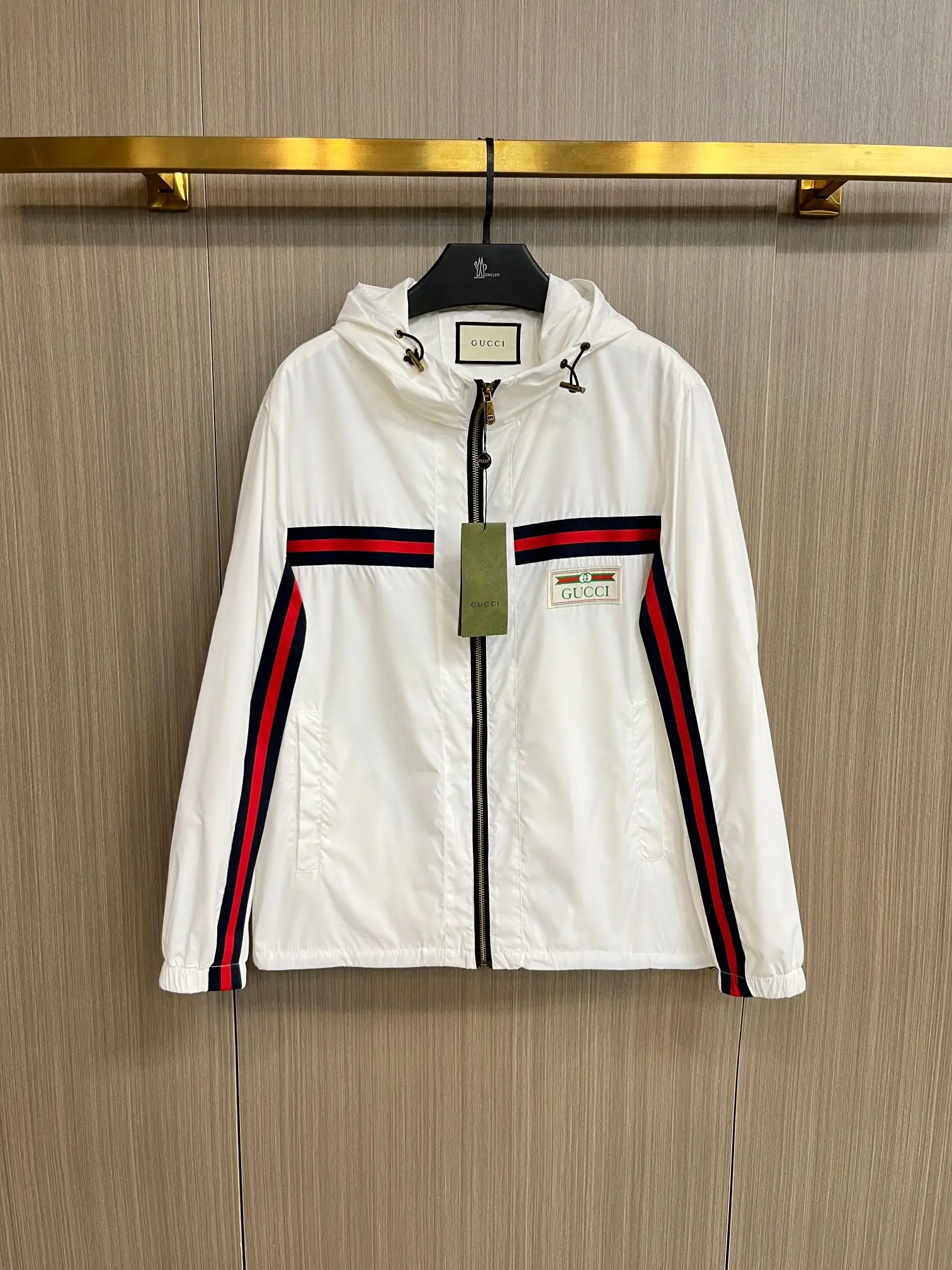 Web-Stripe Hooded Windbreaker Jacket D38014368
