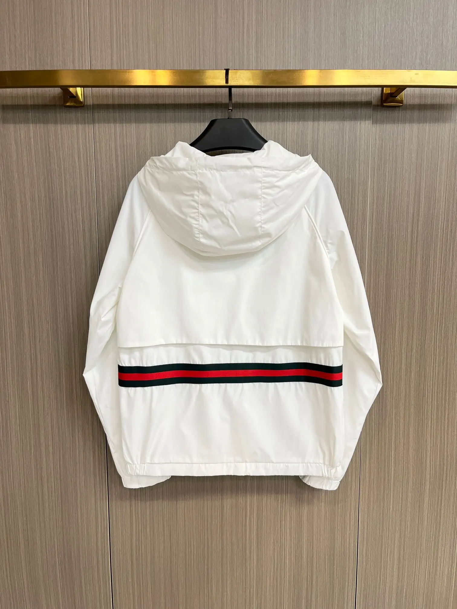 Logo-Patch Hooded Windbreaker Jacket D38014367 — view 2