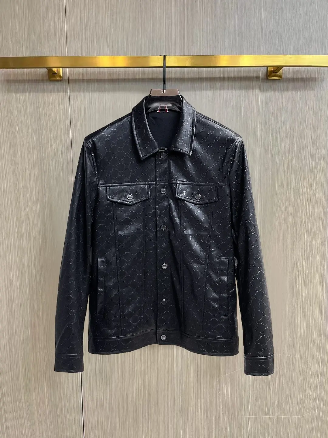 Embossed Monogram Leather Trucker Jacket D38014450