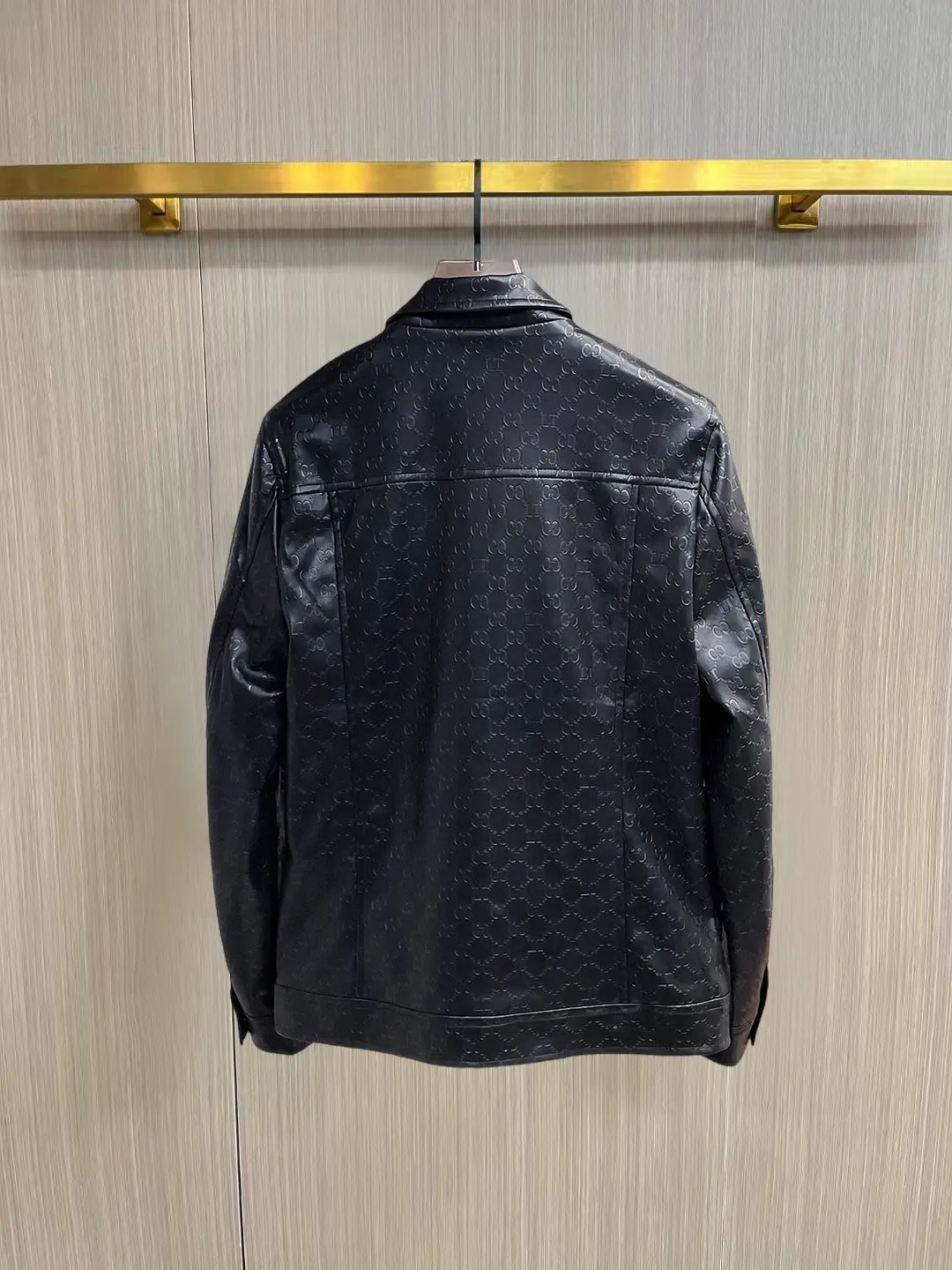 Embossed Monogram Leather Trucker Jacket D38014450 — view 2