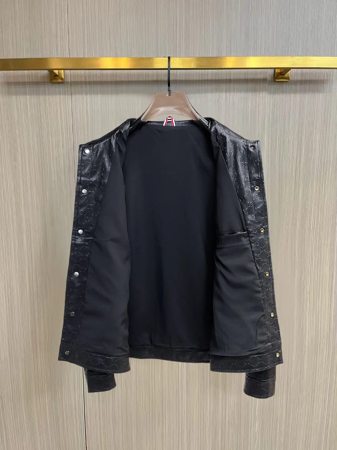 Embossed Monogram Leather Trucker Jacket D38014450 — view 3