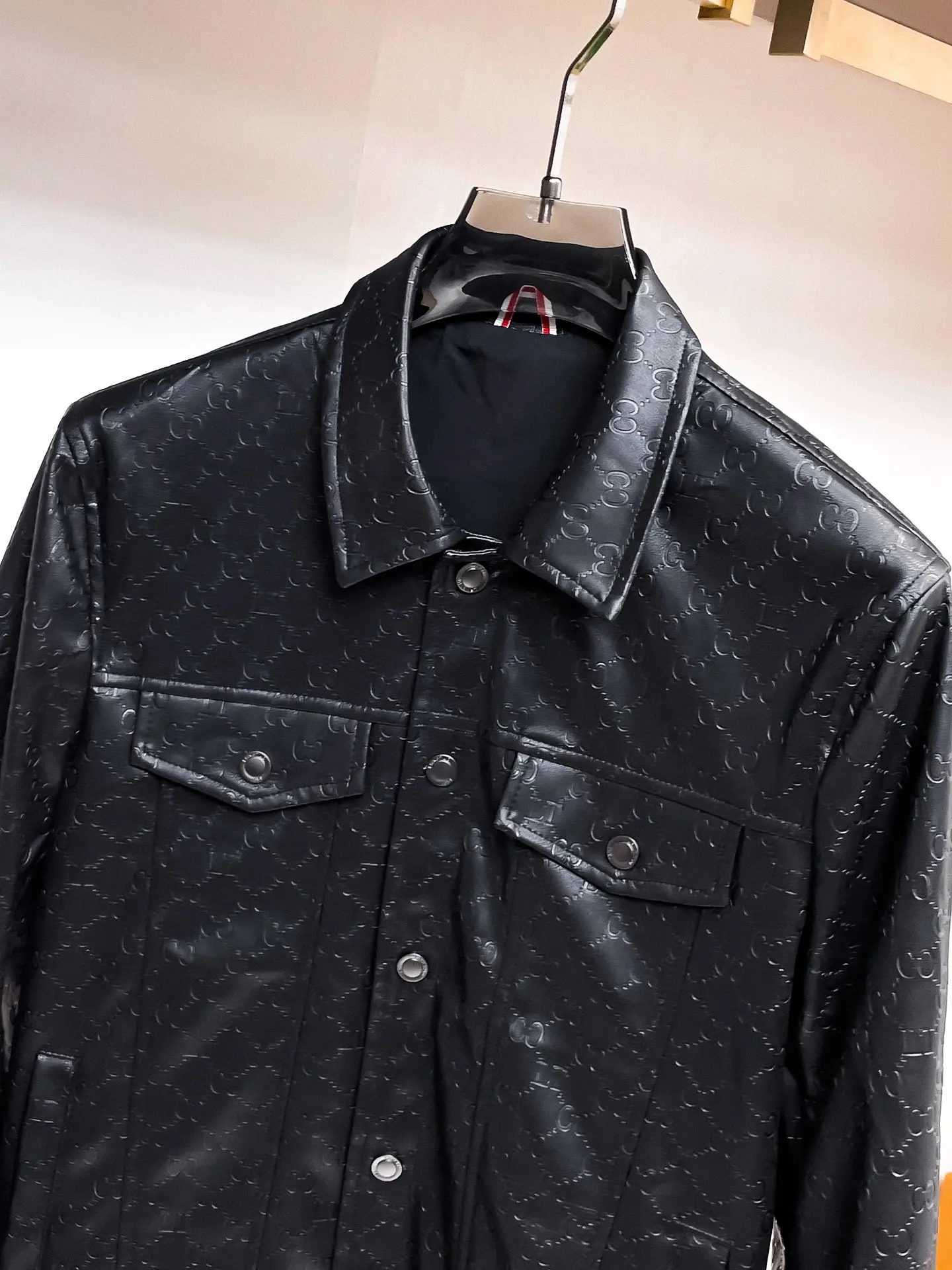 Embossed Monogram Leather Trucker Jacket D38014450 — view 4