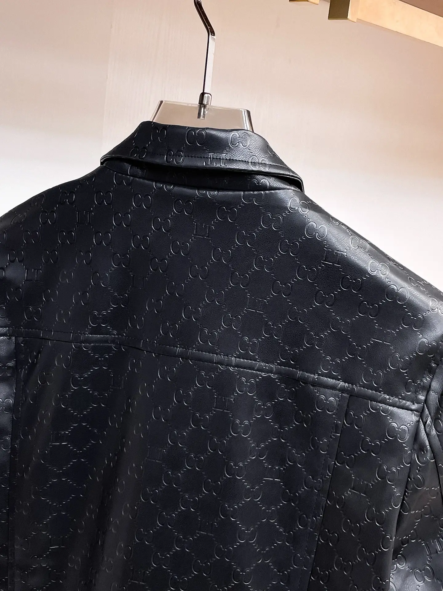 Embossed Monogram Leather Trucker Jacket D38014450 — view 5