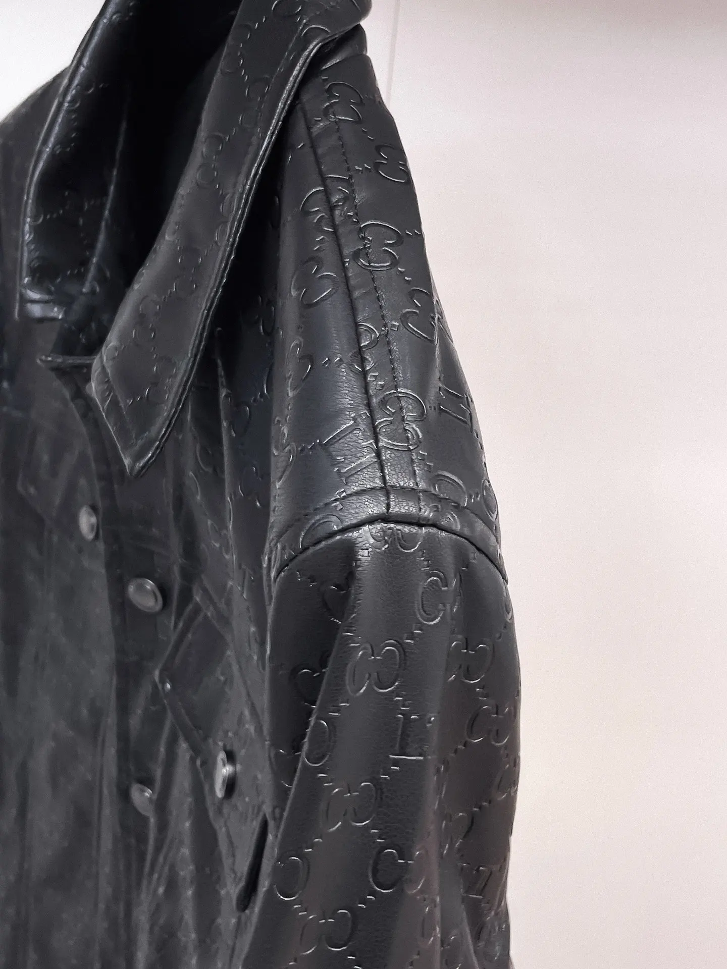 Embossed Monogram Leather Trucker Jacket D38014450 — view 6