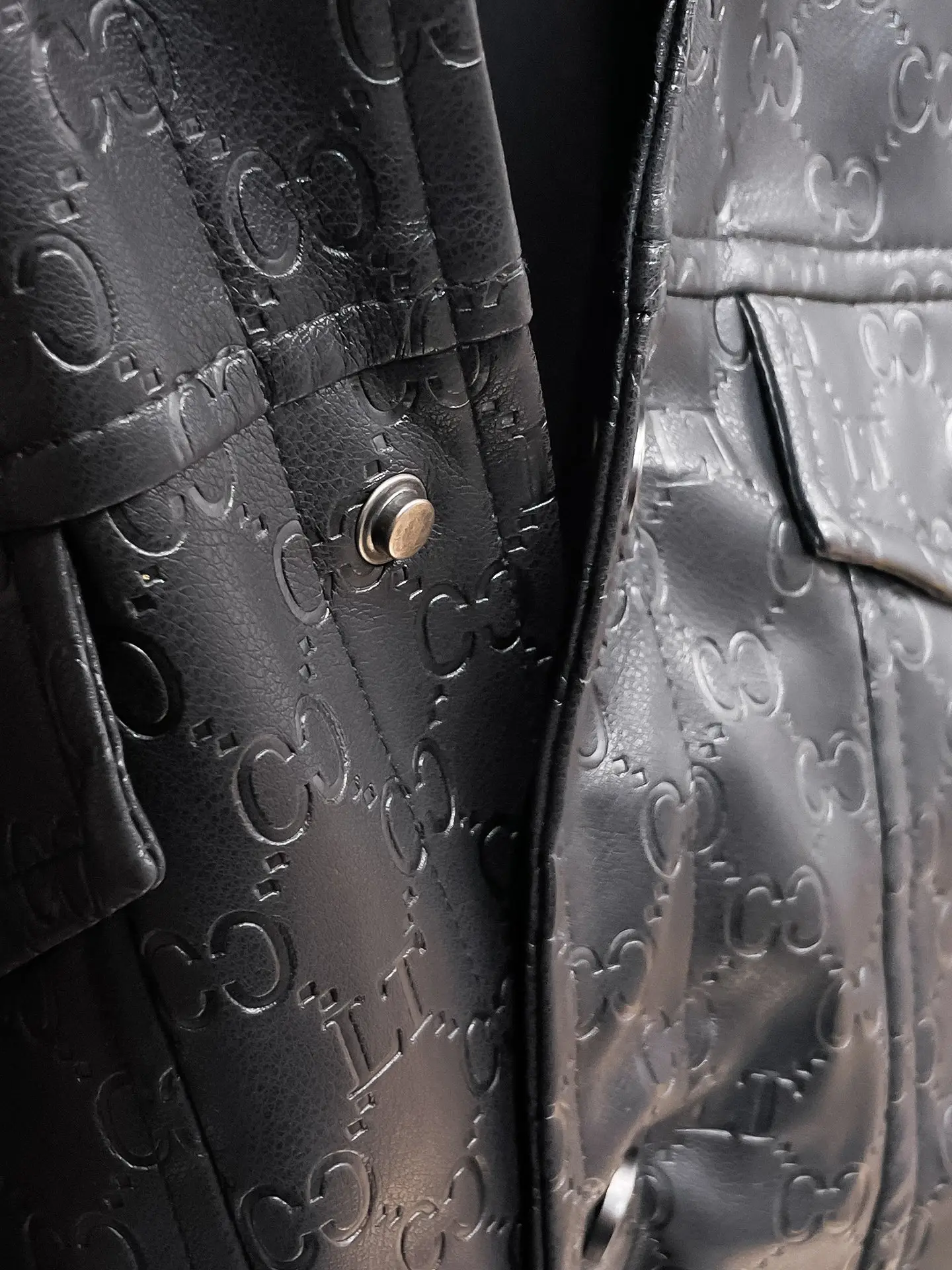Embossed Monogram Leather Trucker Jacket D38014450 — view 7