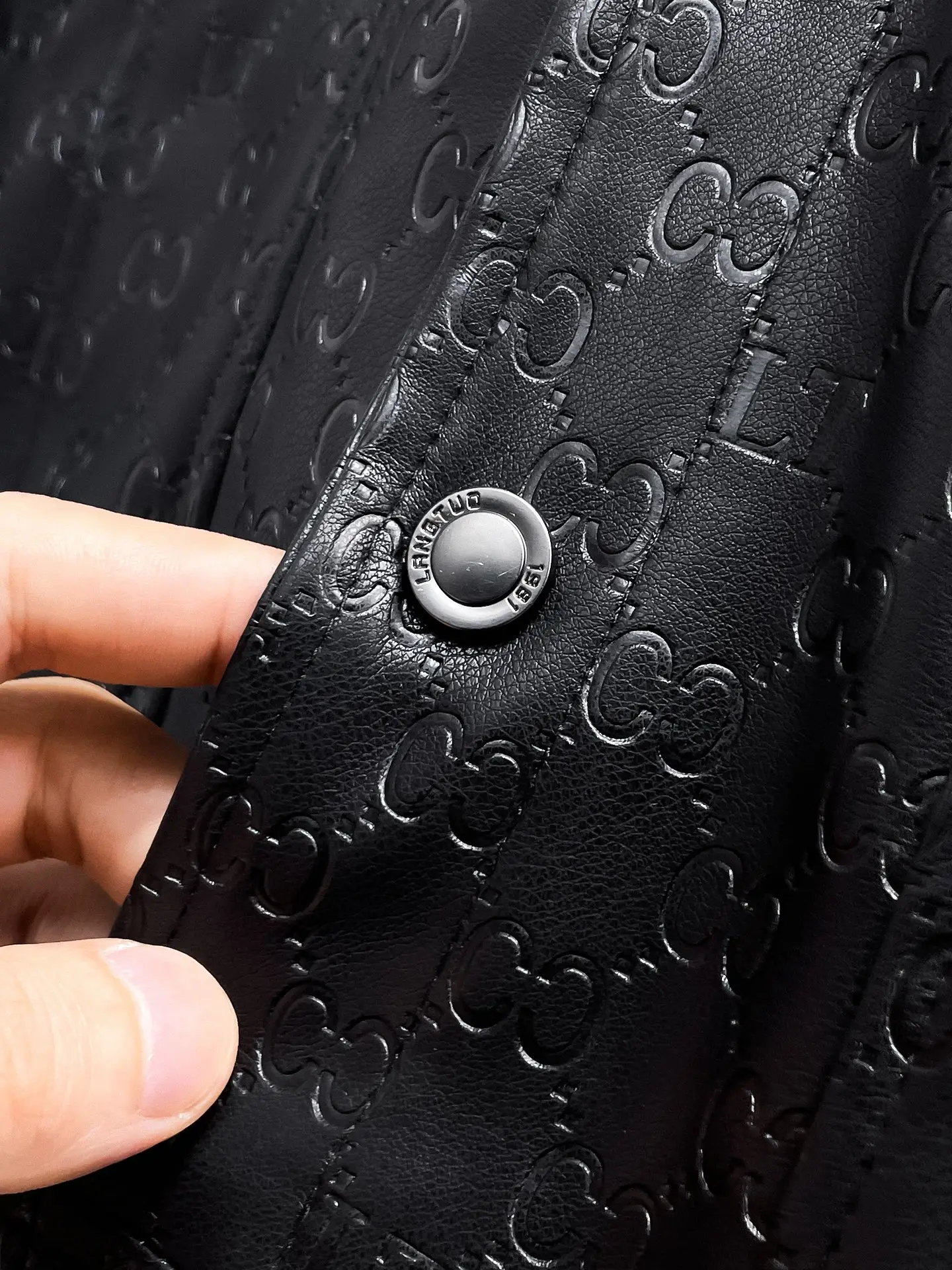 Embossed Monogram Leather Trucker Jacket D38014450 — view 8