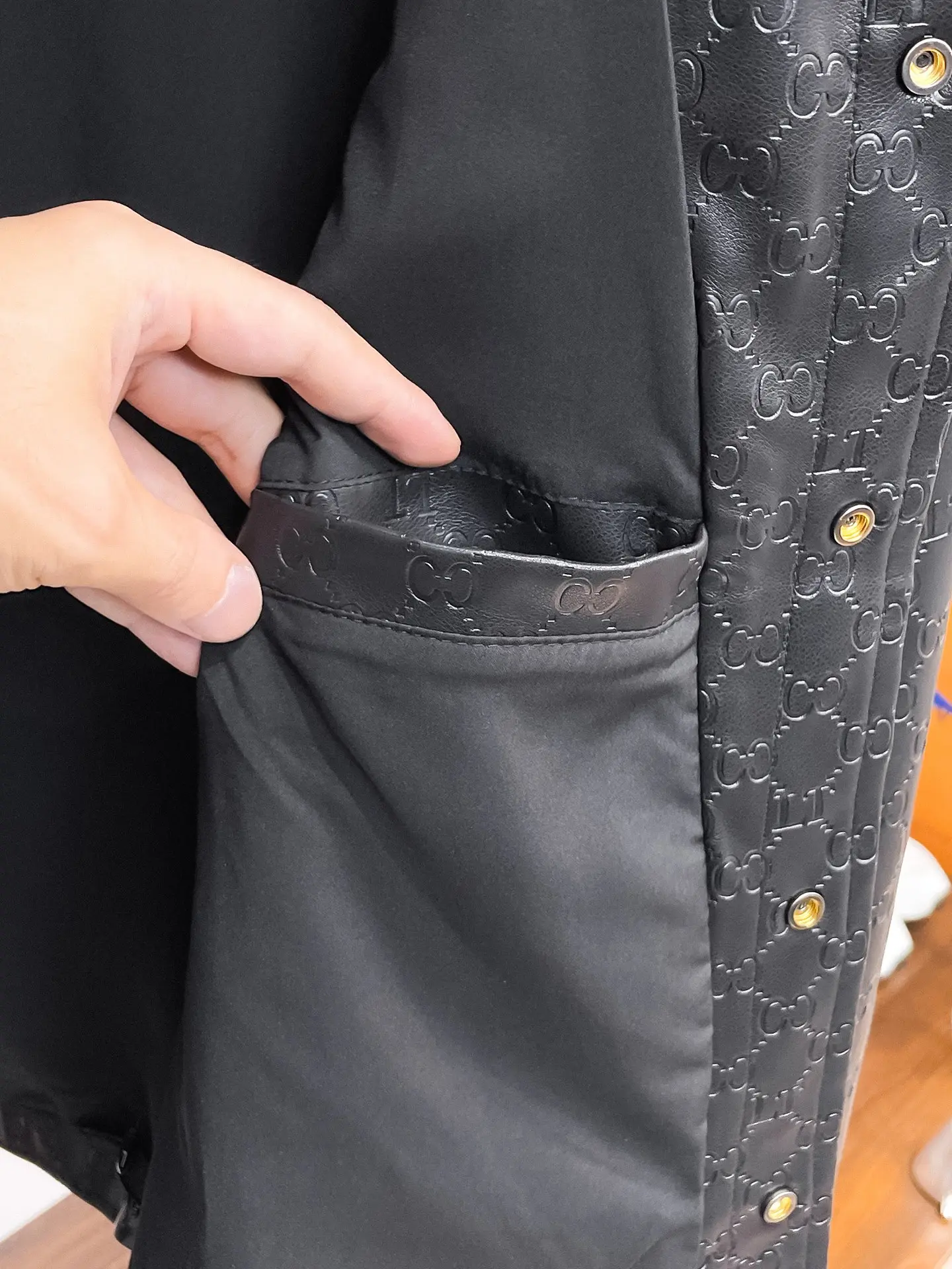 Embossed Monogram Leather Trucker Jacket D38014450 — view 11