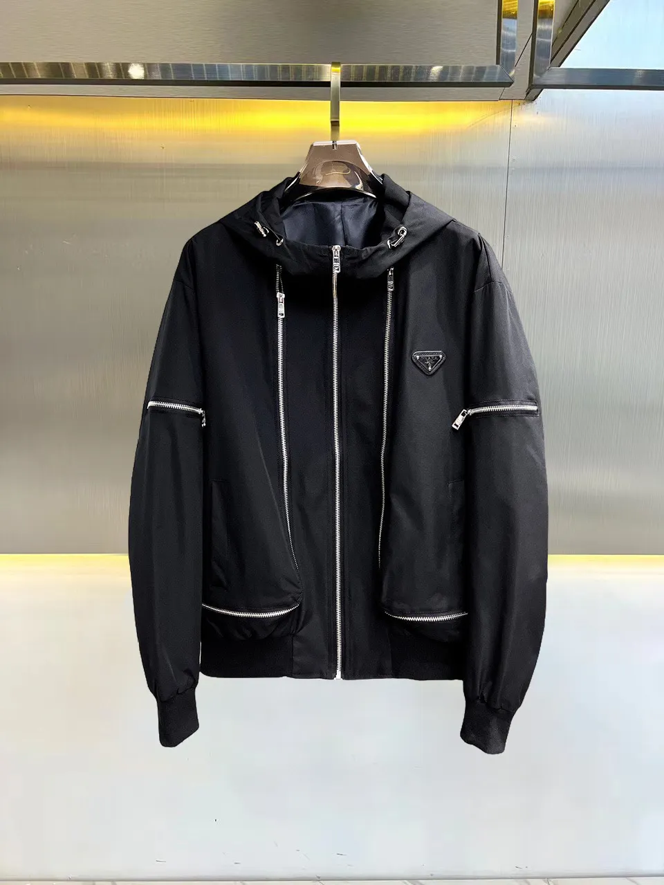 Multi-Zip Hooded Shell Jacket D38014724