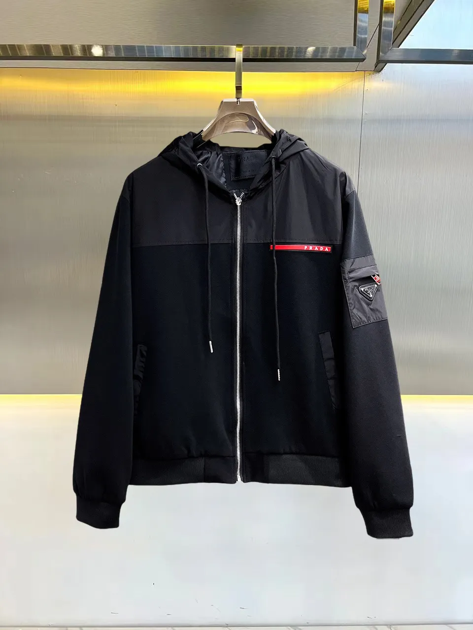 Hooded Technical Fabric Jacket D38014696