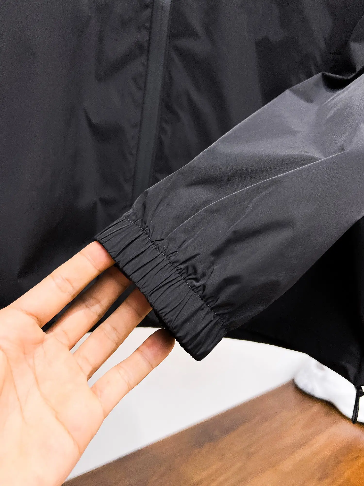 Hooded Nylon Zip-Up Jacket with Arm Pocket D38014701 — view 12
