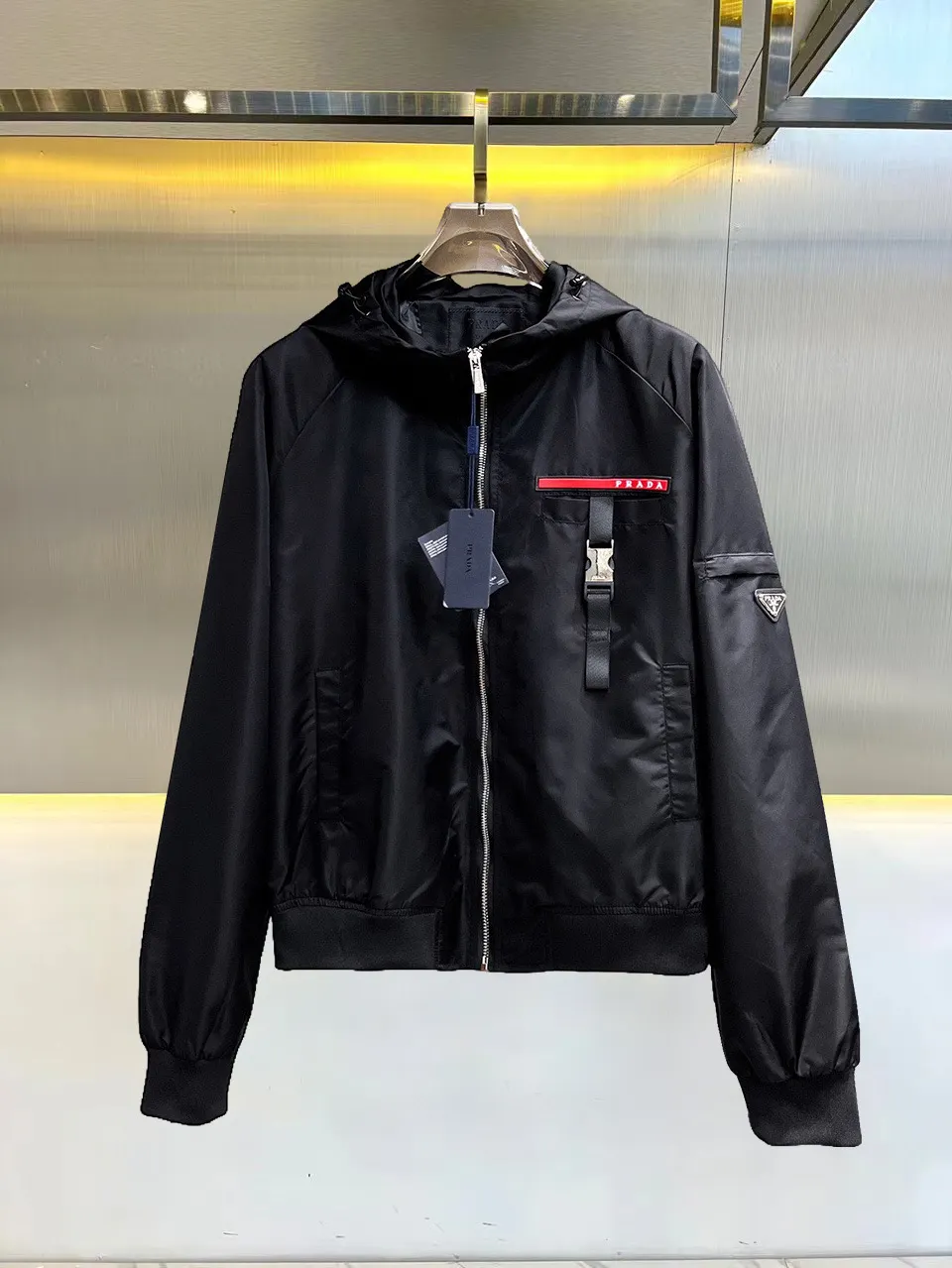 Hooded Nylon Gabardine Jacket D38014711