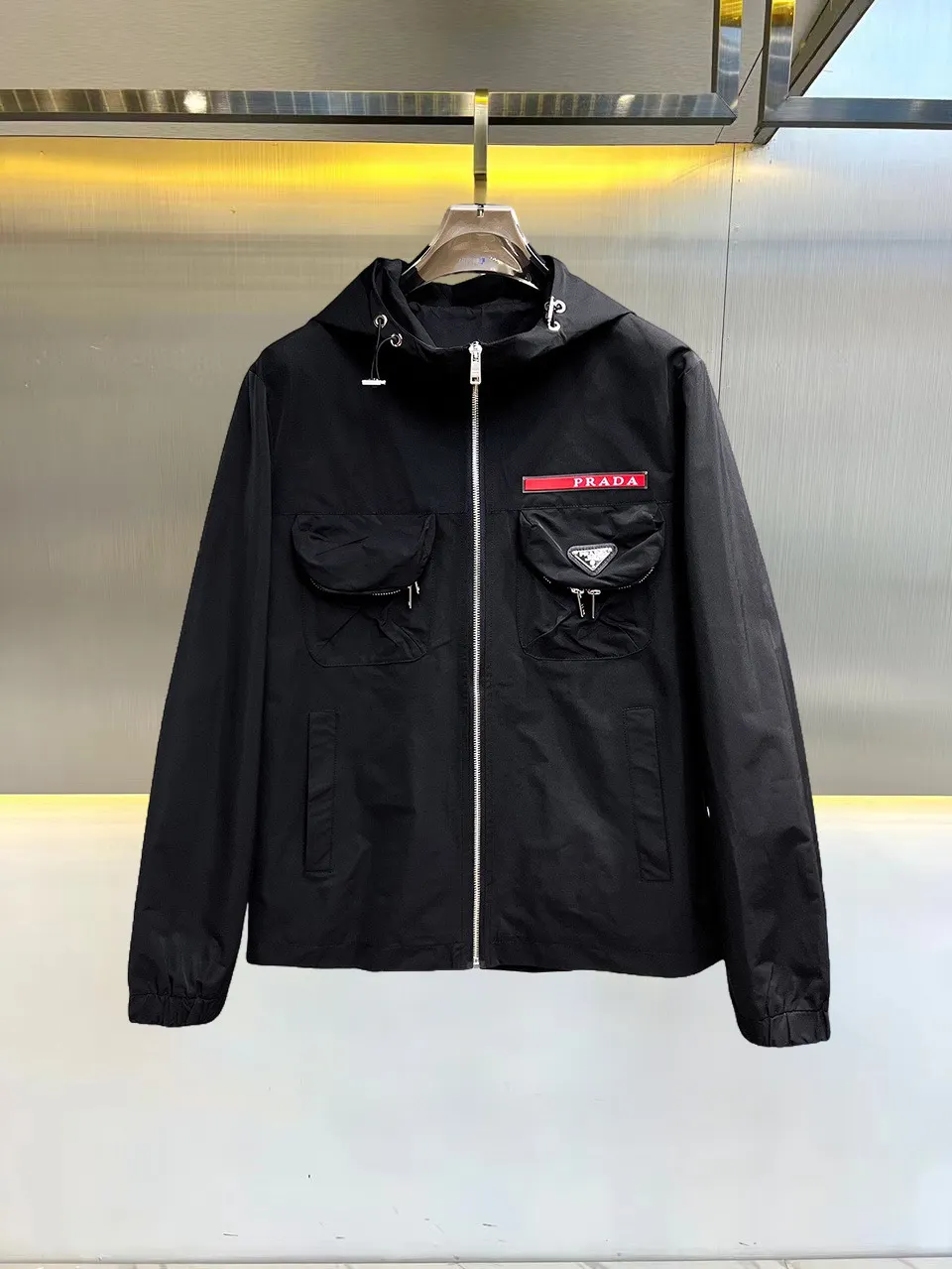Logo-Appliquéd Hooded Shell Jacket D38014729