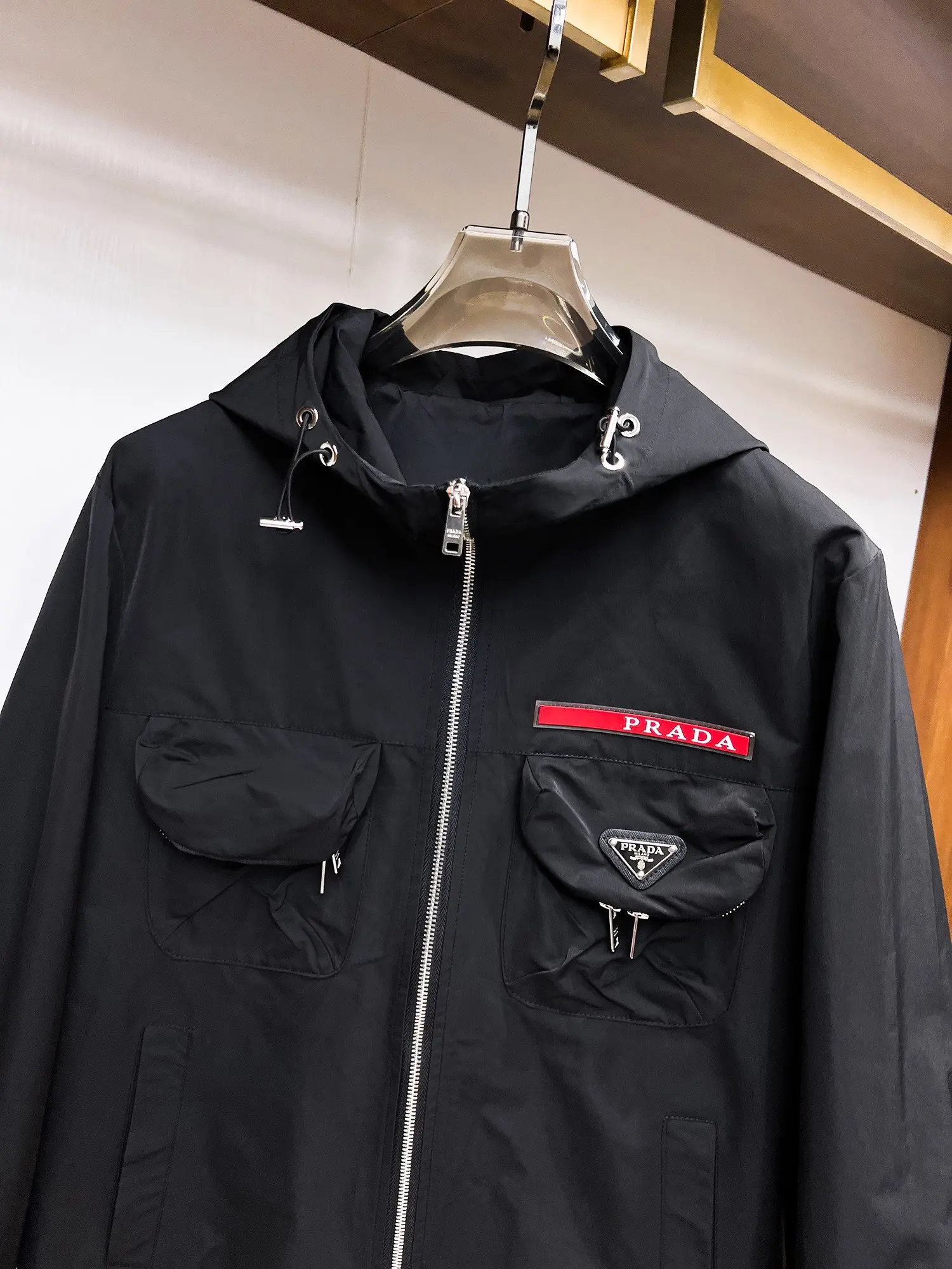 Logo-Appliquéd Hooded Shell Jacket D38014729 — view 4