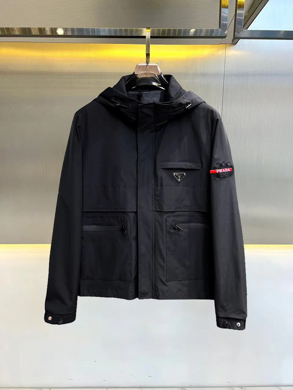 Hooded Technical Fabric Jacket D38014714