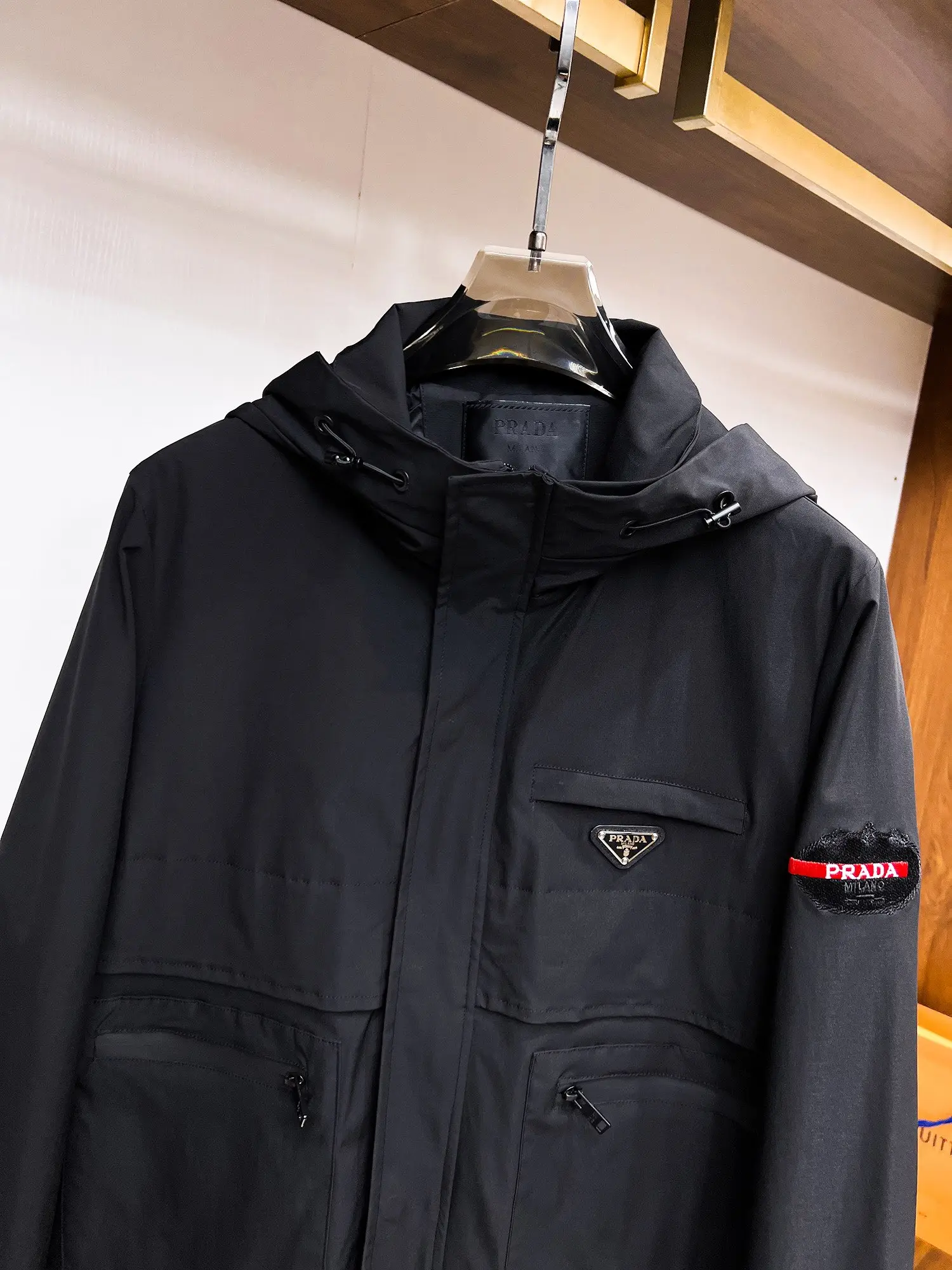 Hooded Technical Fabric Jacket D38014714 — view 4