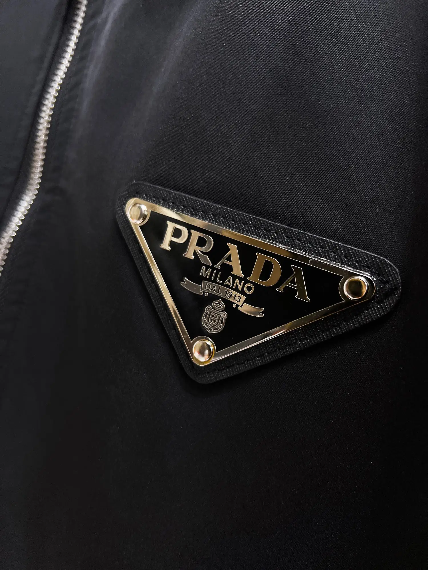 Logo-Appliqué Zip-Up Harrington Jacket D38014732 — view 4