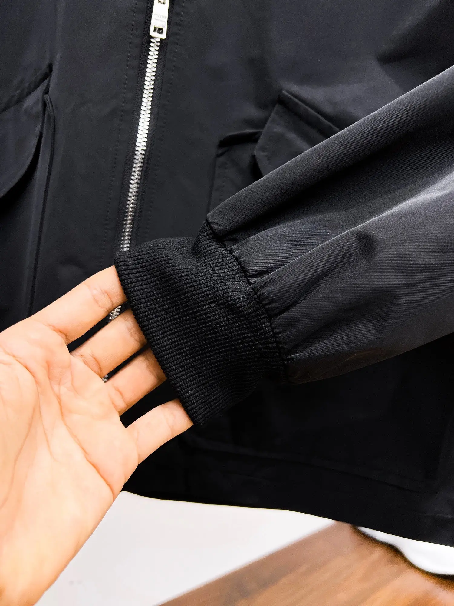 Logo-Appliqué Zip-Up Harrington Jacket D38014732 — view 9