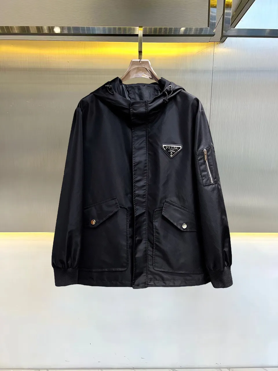Logo-Appliquéd Hooded Shell Jacket D38014707