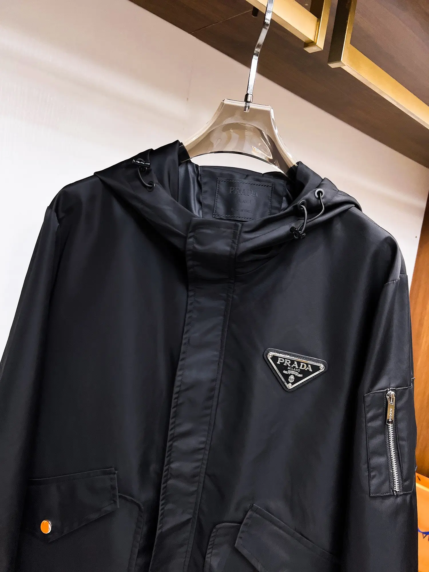 Logo-Appliquéd Hooded Shell Jacket D38014707 — view 4