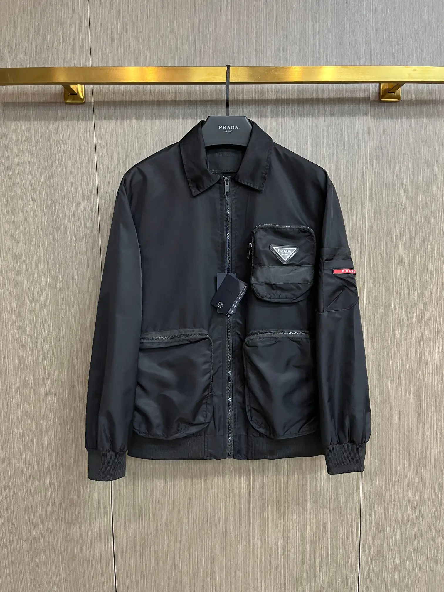 Logo-Appliquéd Shell Zip-Up Jacket D38014398