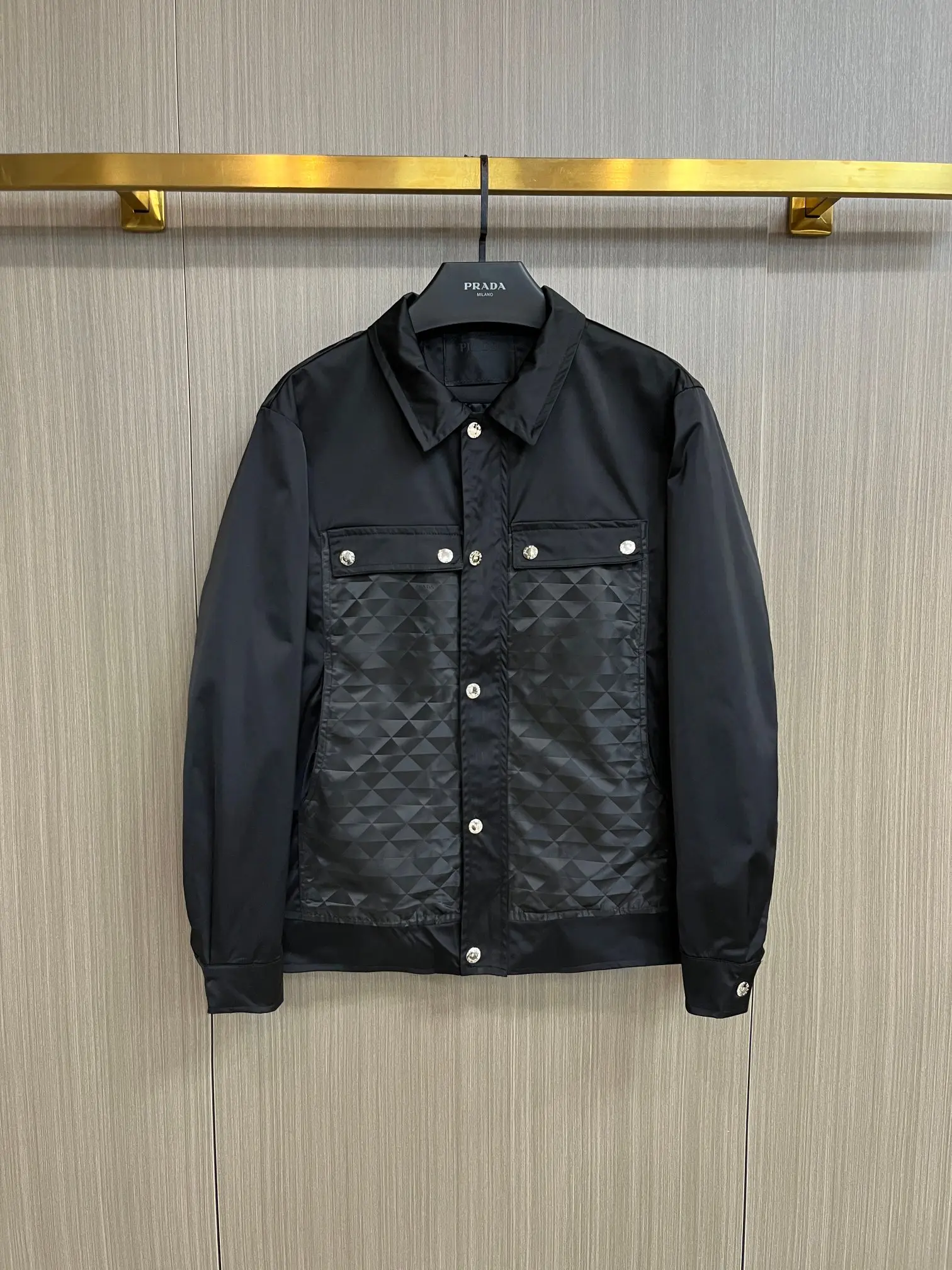 Geometric Quilted Technical Jacket D38014371