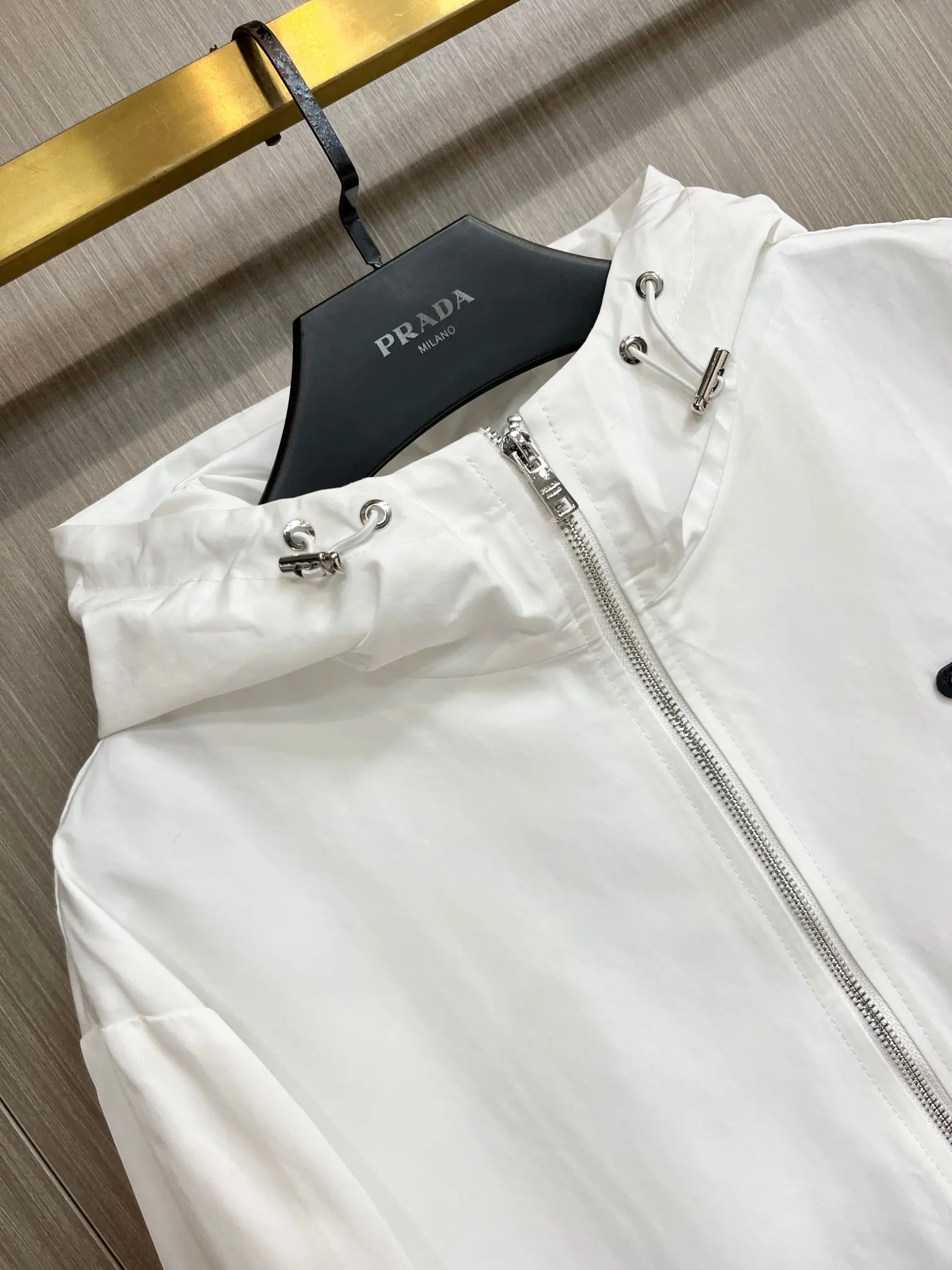 Logo-Appliqué Hooded Shell Jacket D38014301 — view 3