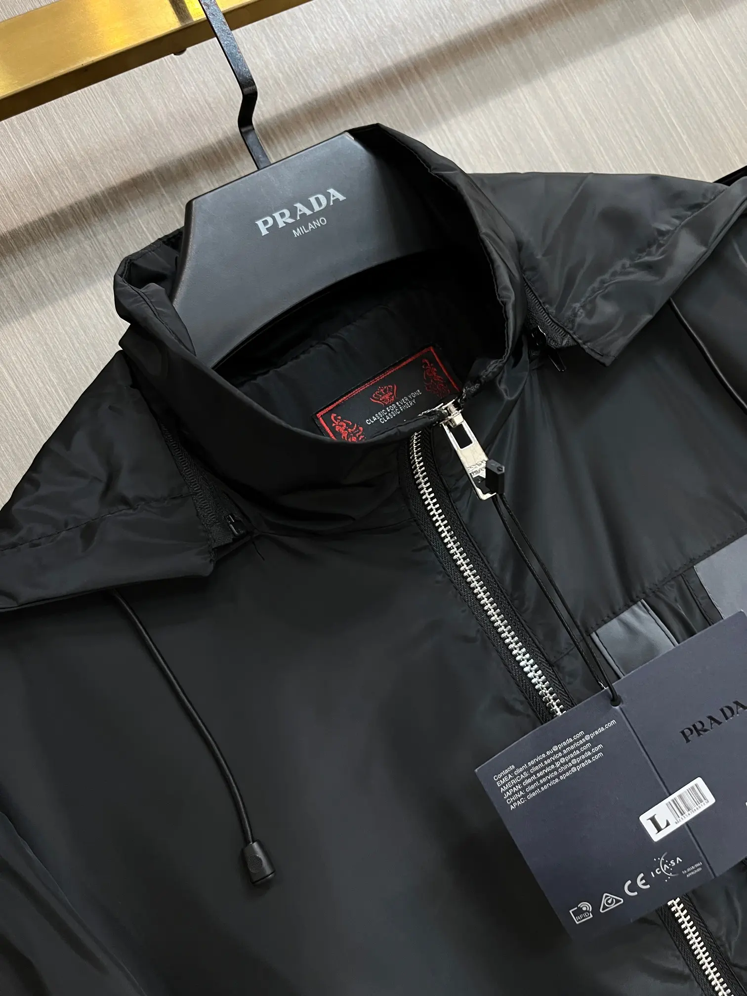Logo-Appliquéd Hooded Shell Jacket D38014383 — view 3