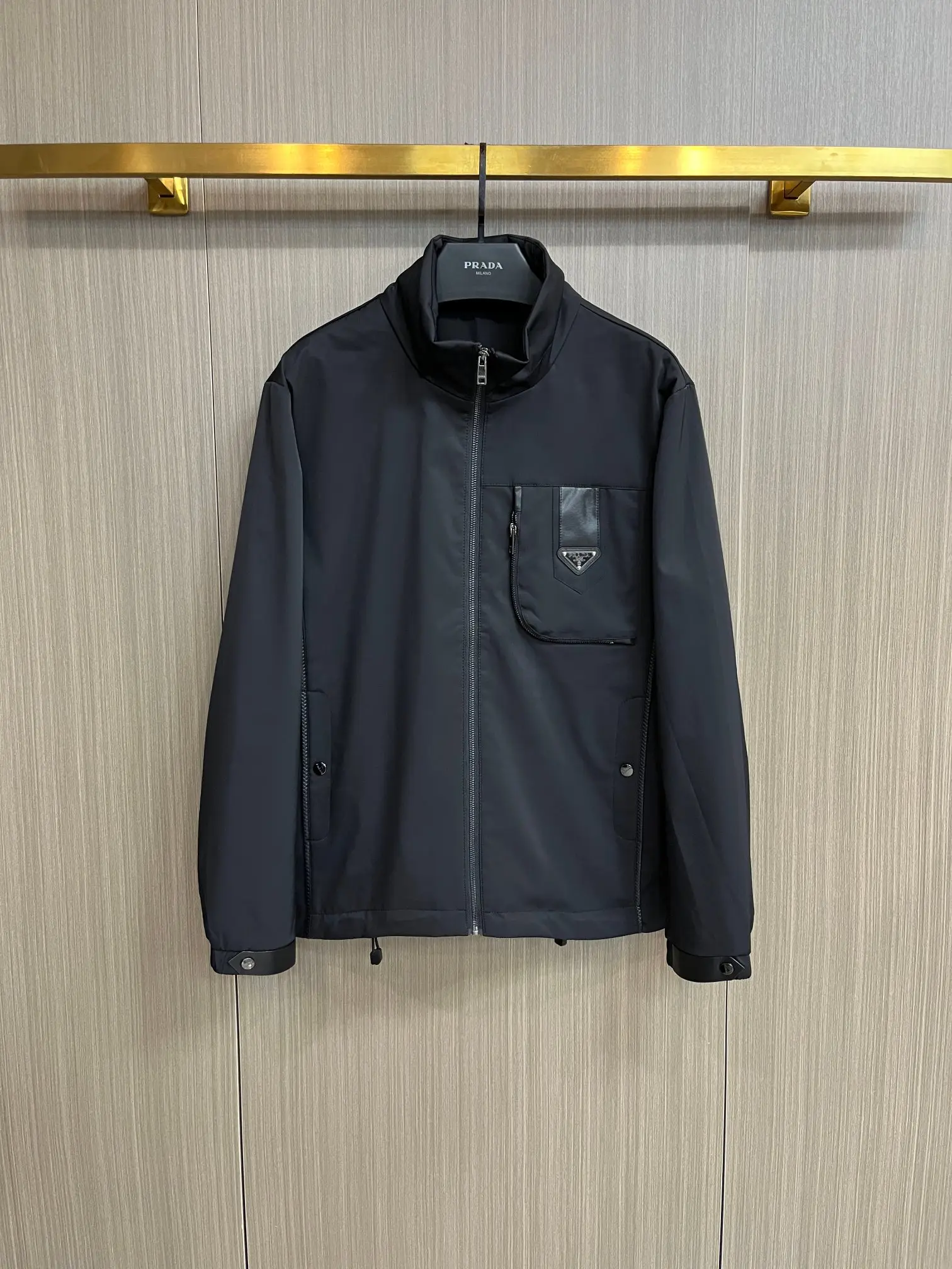 Logo-Plaque Zip-Up Jacket with Packable Hood D38014285