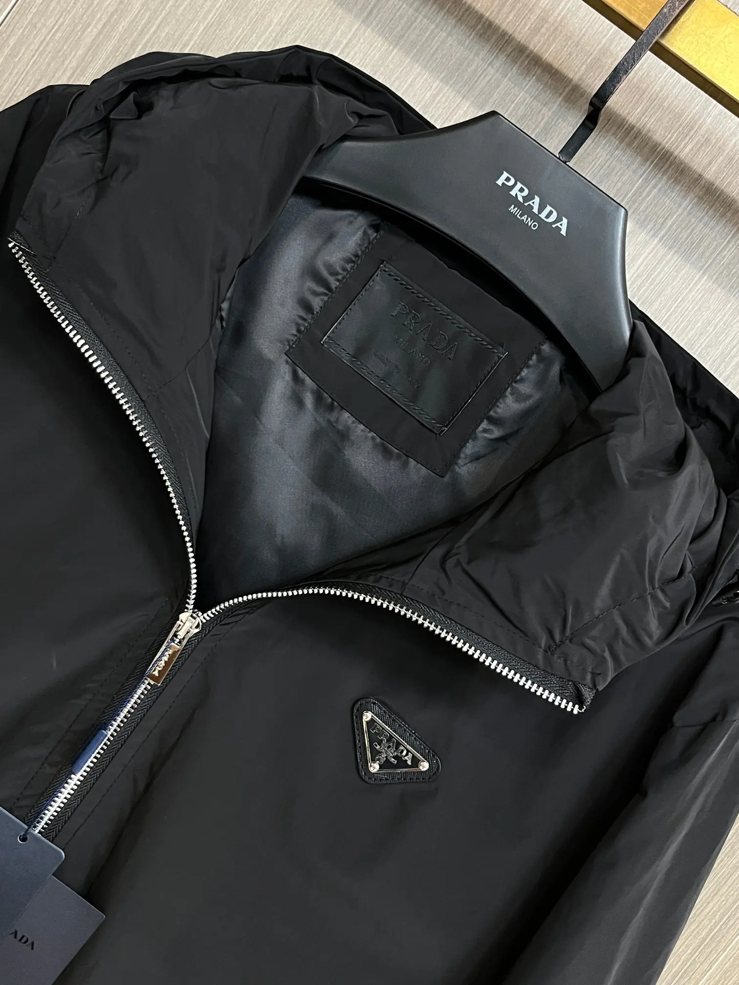 Hooded Technical Fabric Shell Jacket D38014274 — view 3