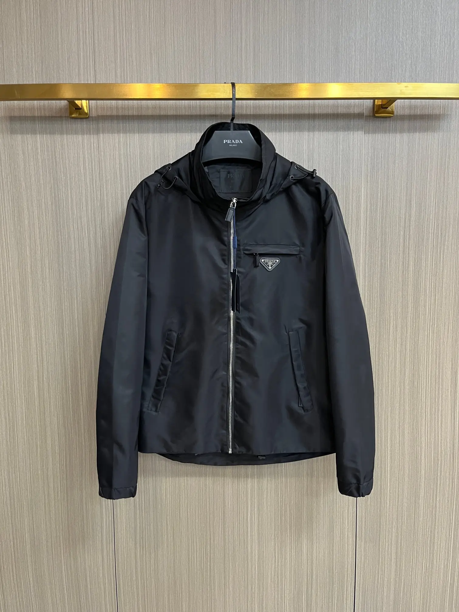 Logo-Plaque Hooded Shell Jacket D38014279