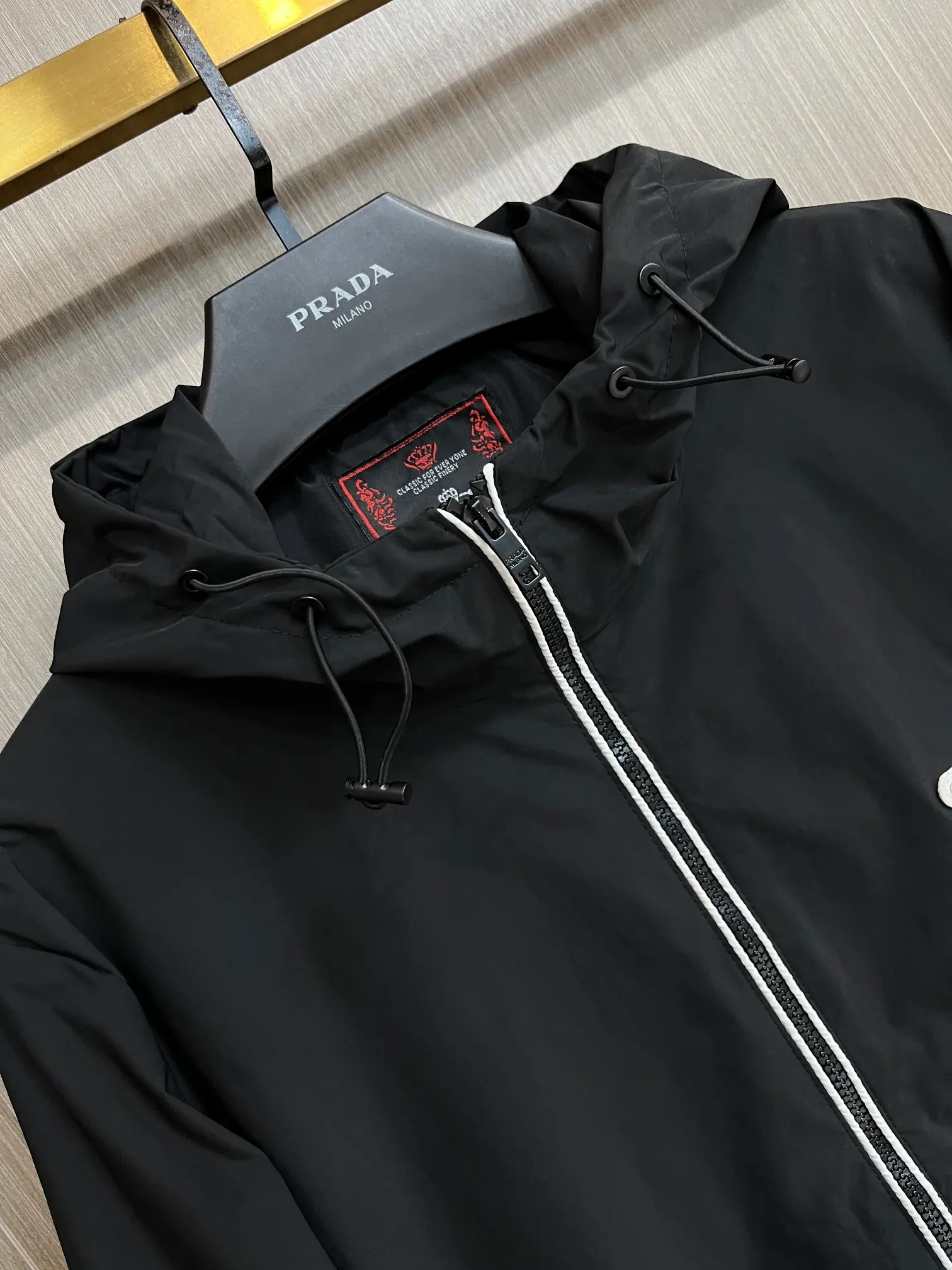 Logo-Appliqué Hooded Shell Jacket D38014267 — view 3