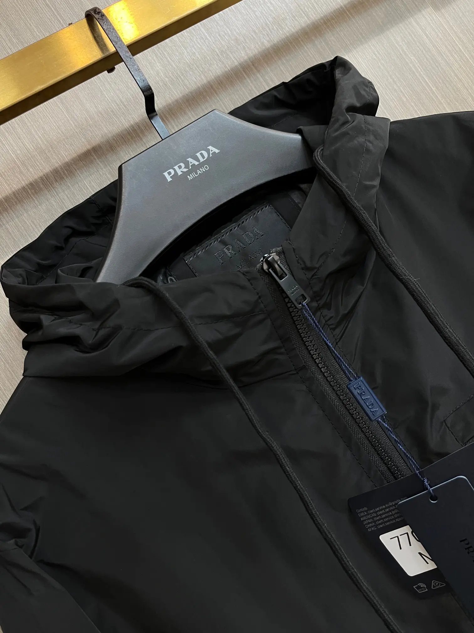 Hooded Nylon Windbreaker Jacket D38014394 — view 3