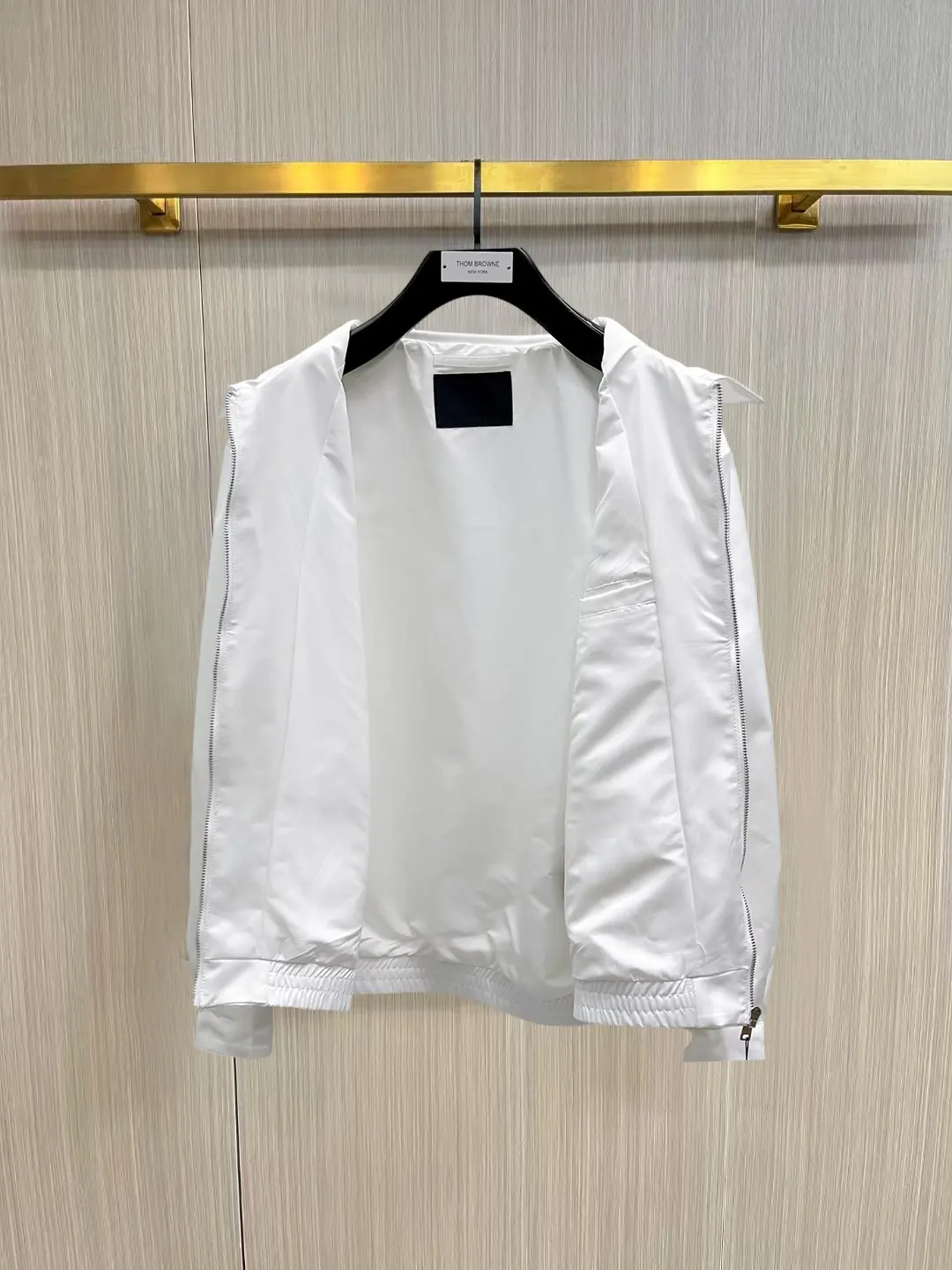 Logo-Appliquéd Zip-Up Harrington Jacket D38014359 — view 3