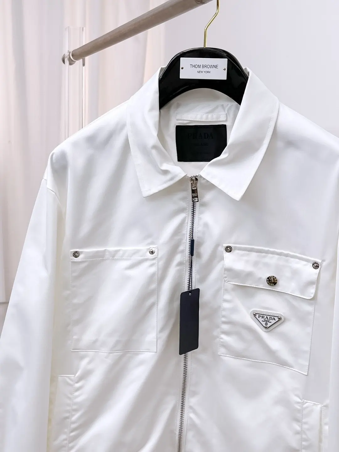 Logo-Appliquéd Zip-Up Harrington Jacket D38014359 — view 4
