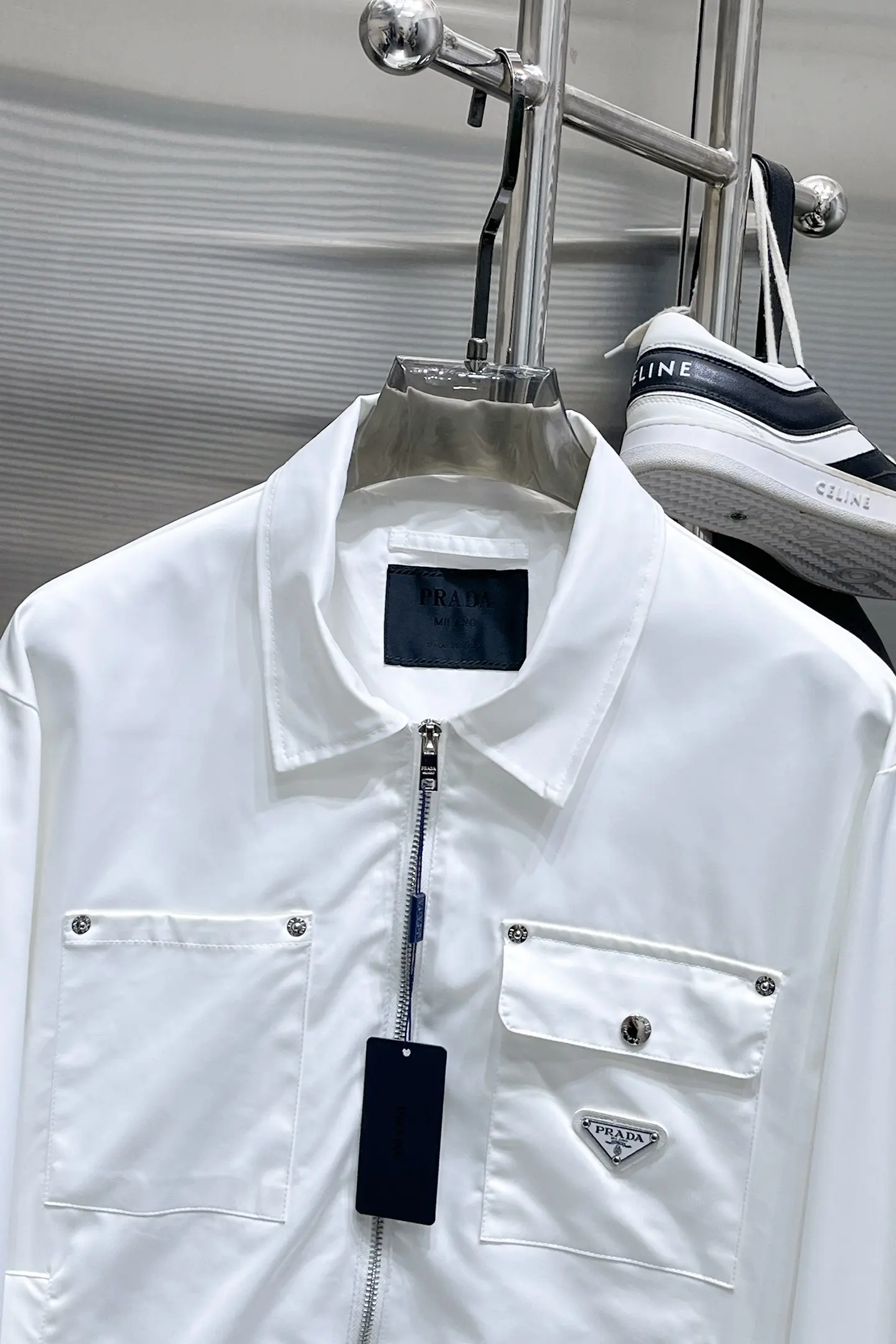 Logo-Appliquéd Zip-Up Blouson Jacket D38014455 — view 4