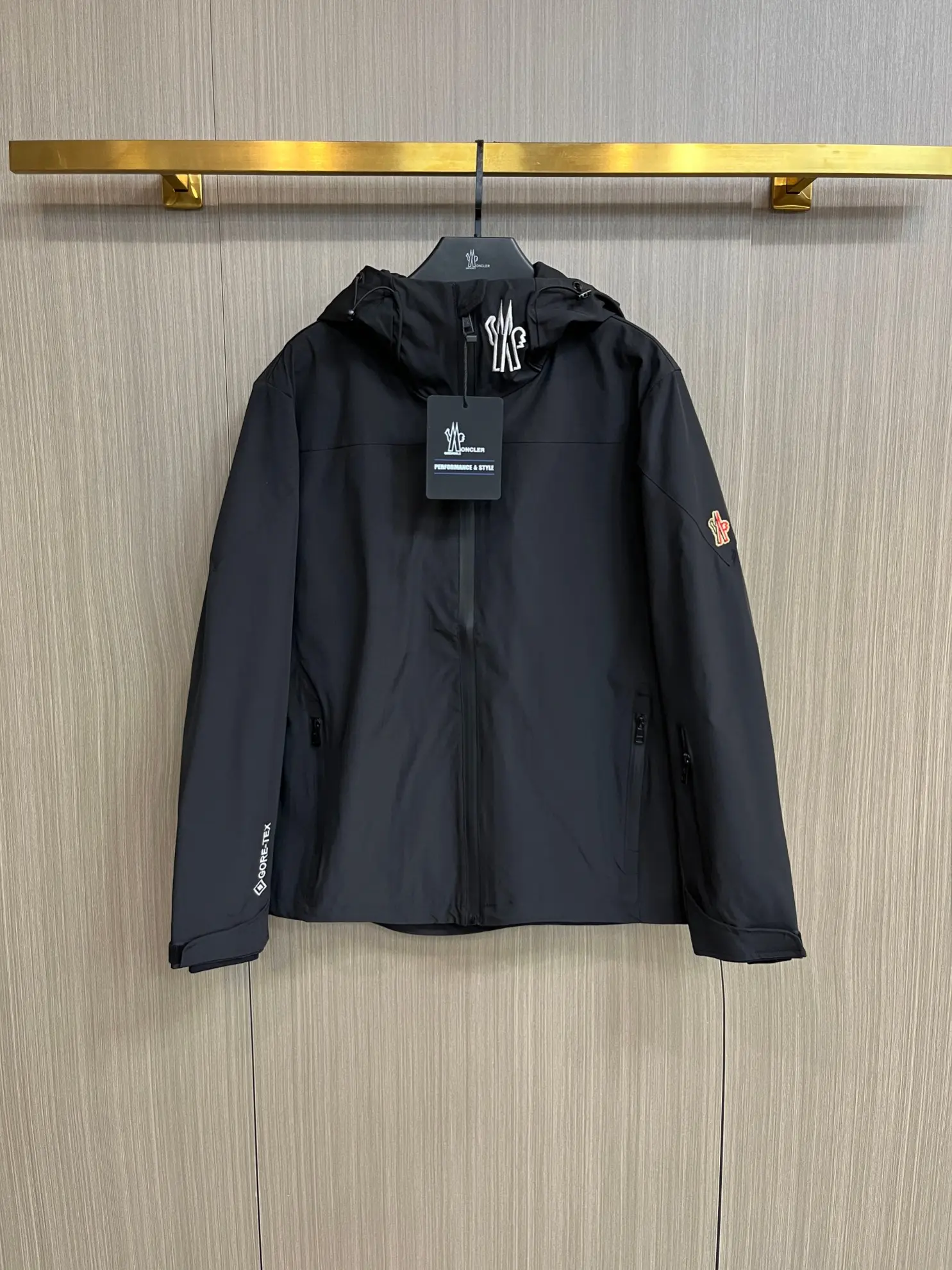 Hooded Shell Jacket with Logo Detail D38014402