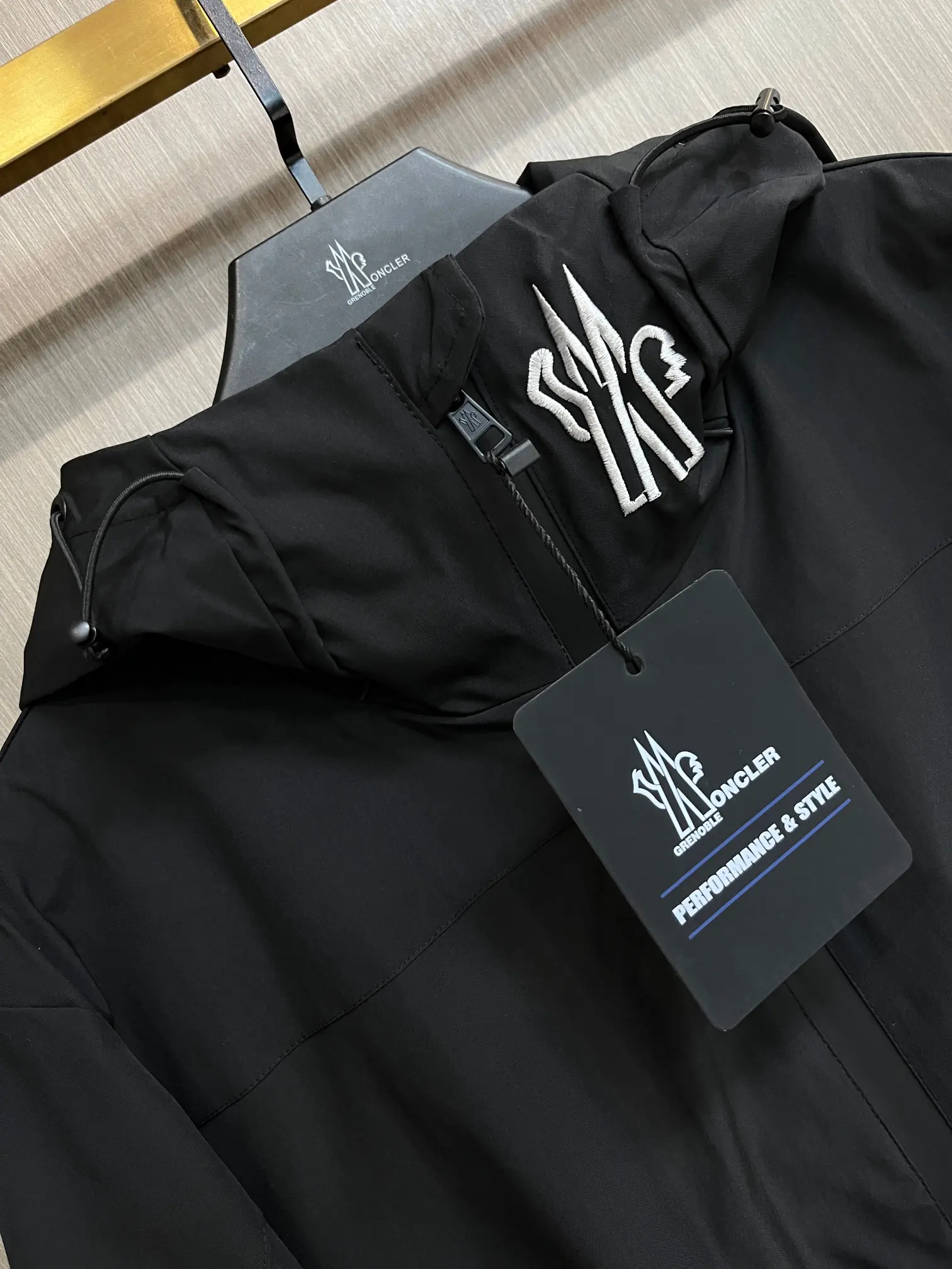 Hooded Shell Jacket with Logo Detail D38014402 — view 3