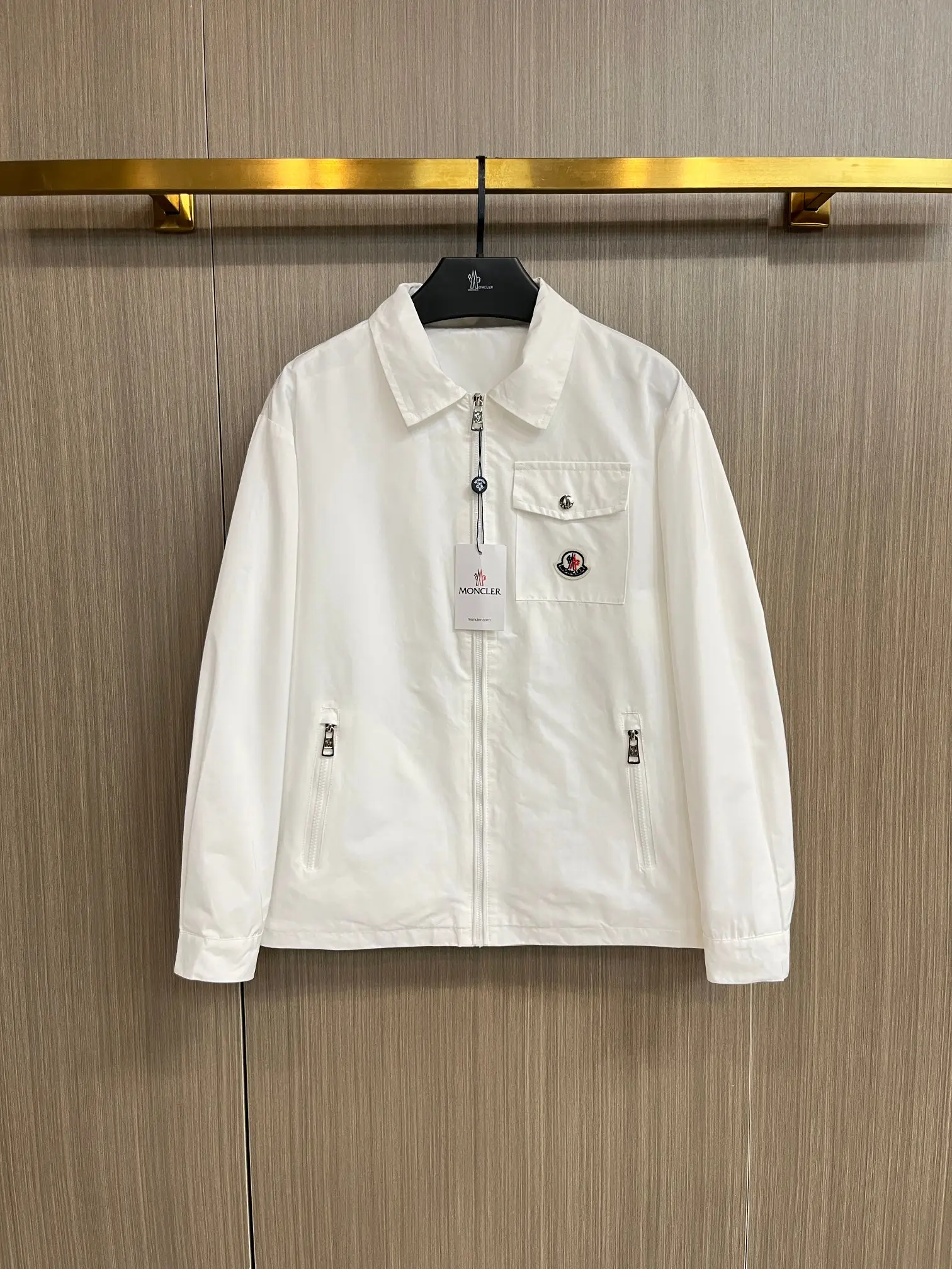 Moncler Logo-Appliqué Zip-Up Harrington Jacket D38014300