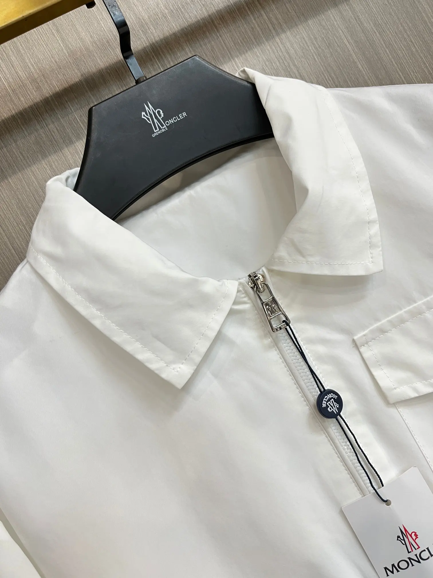 Moncler Logo-Appliqué Zip-Up Harrington Jacket D38014300 — view 3