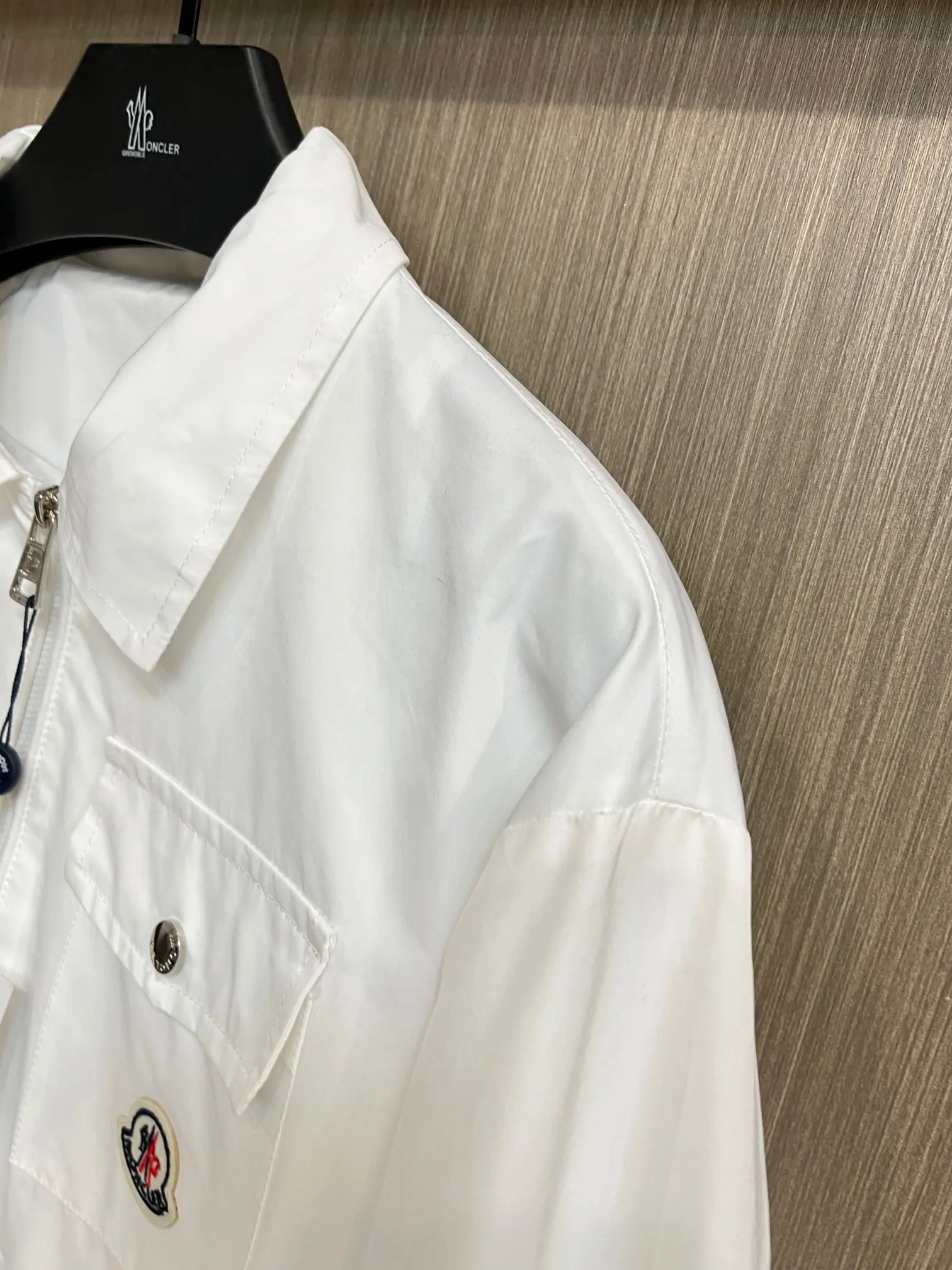 Moncler Logo-Appliqué Zip-Up Harrington Jacket D38014300 — view 5