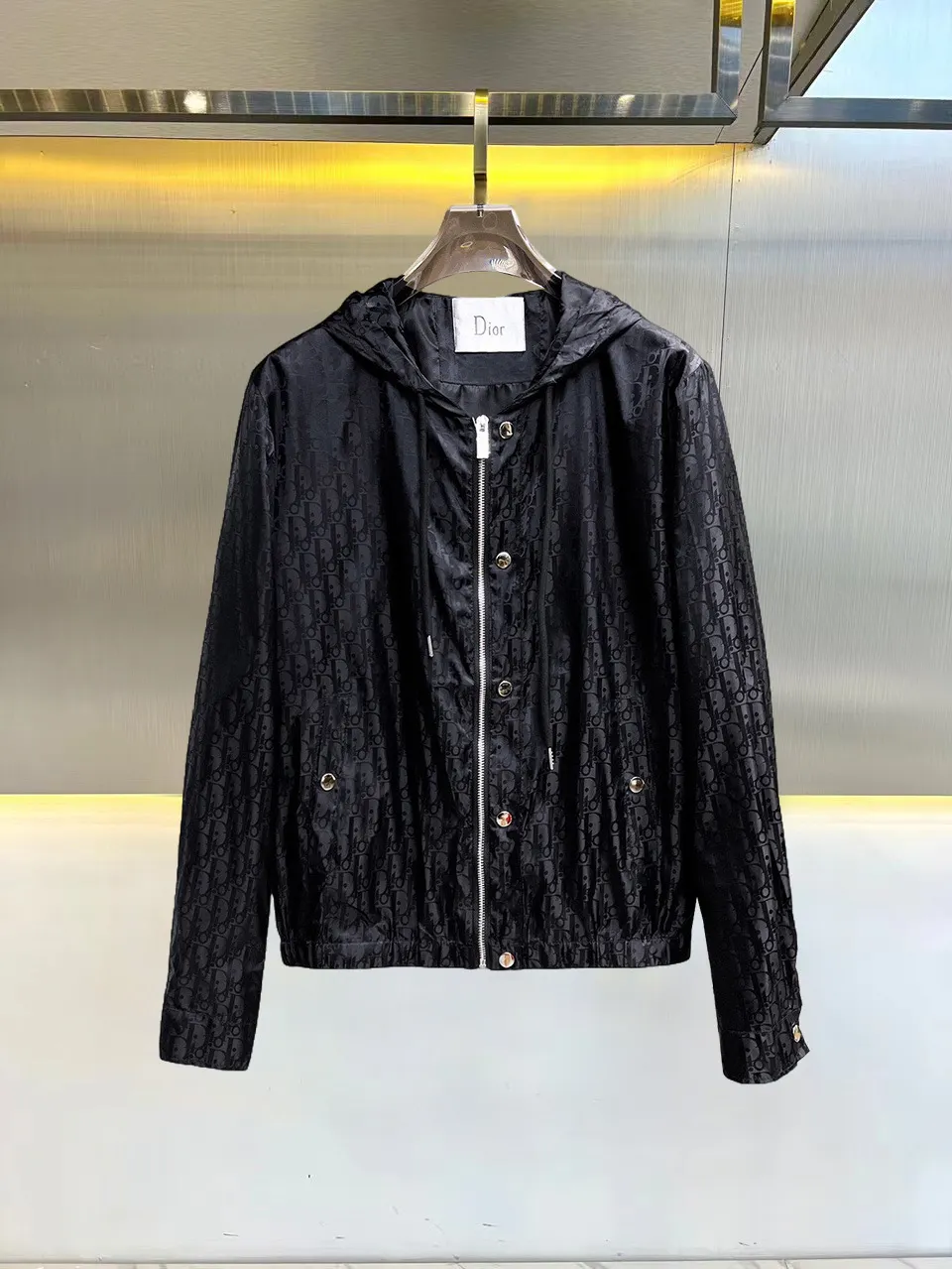 Oblique Jacquard Hooded Windbreaker Jacket D38014713