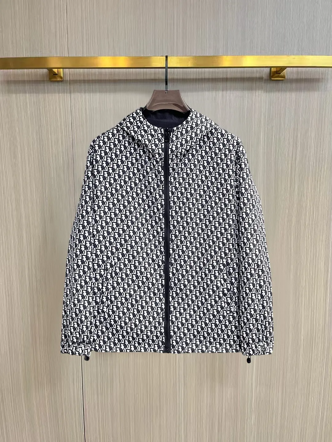 Reversible Hooded Windbreaker Jacket D38014340 — view 3
